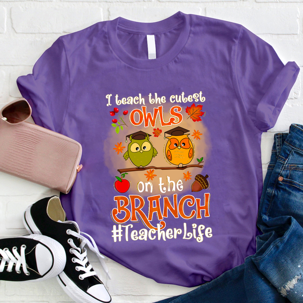 I Teach The Cutest Owls On The Branch Teacher T-Shirt