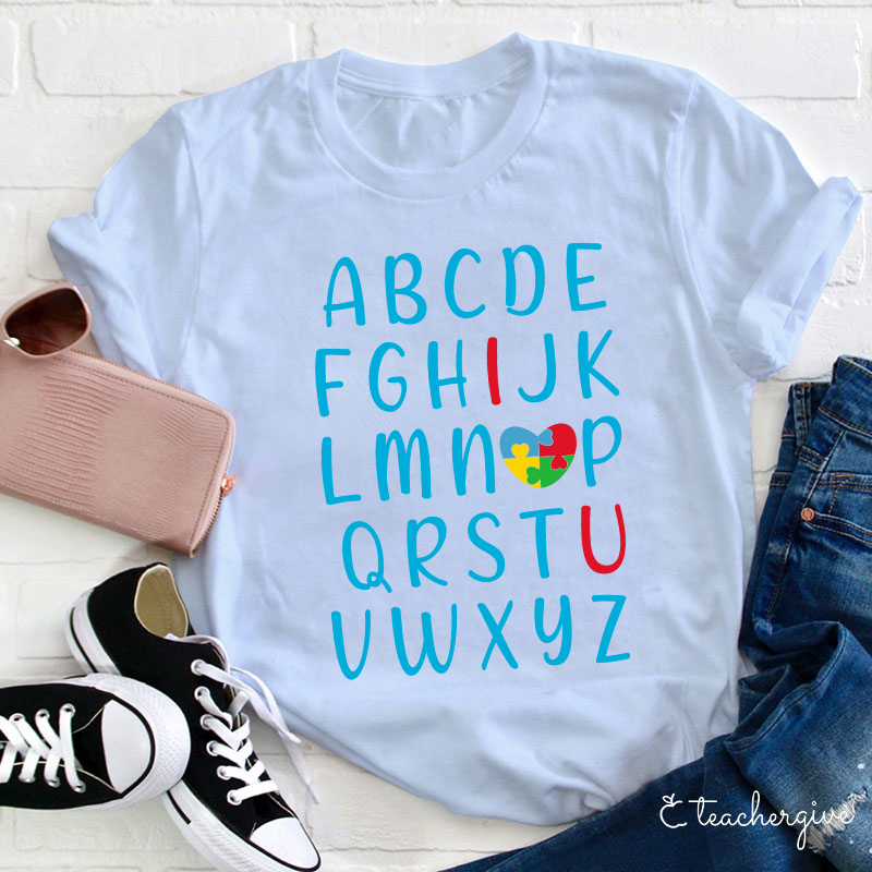 Valentine Vibes Alphabet Teacher T-Shirt