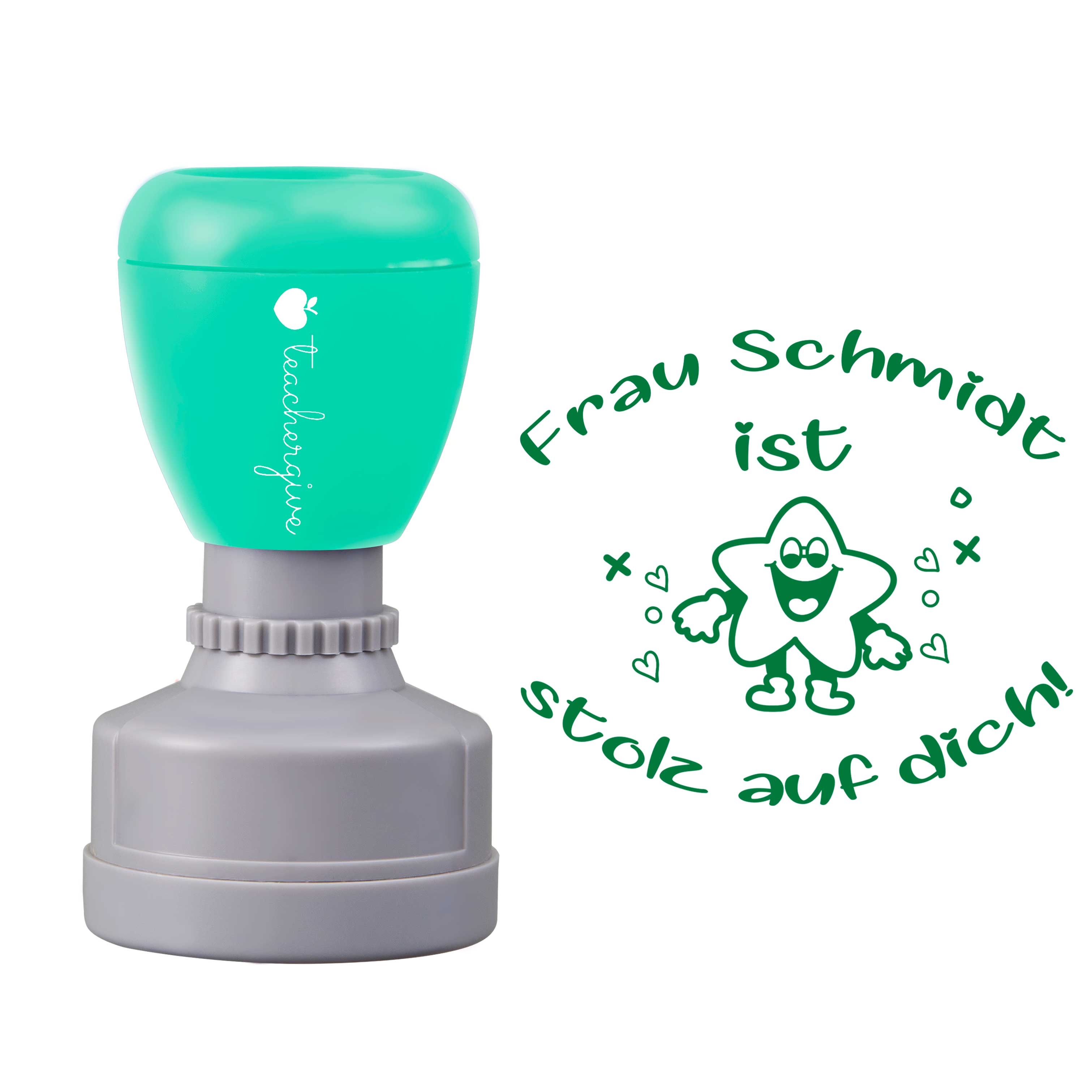 Personalisiert Name ist stolz auf dich Lehrer Stempel