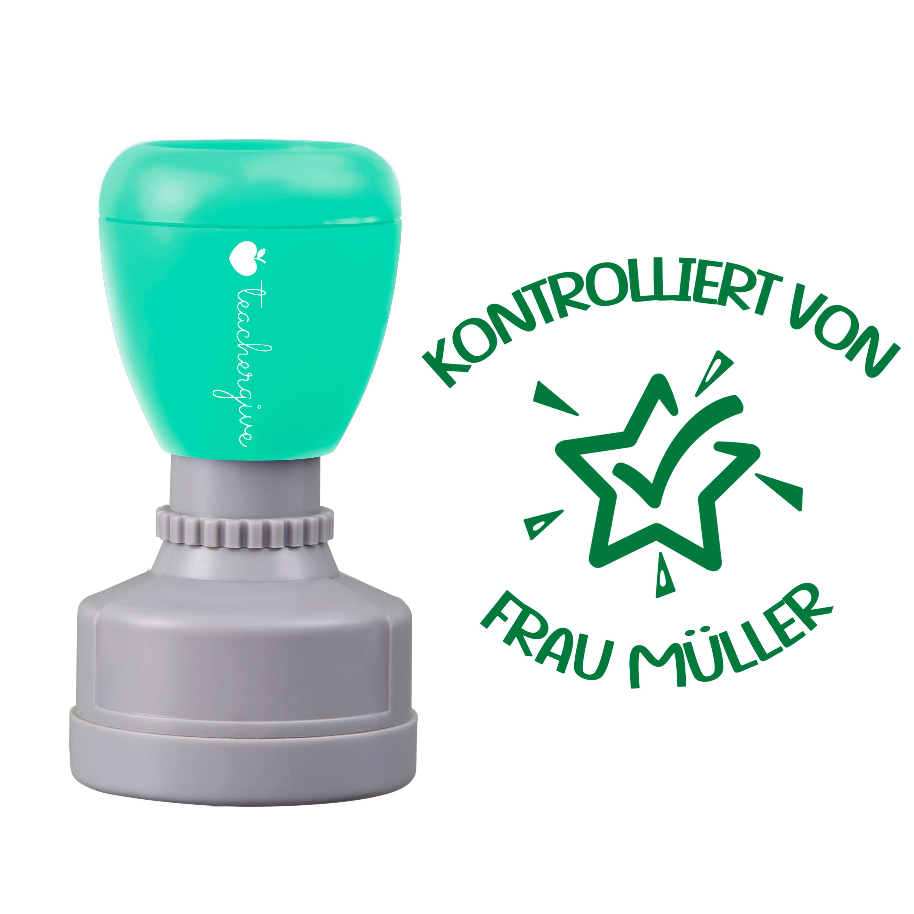 Personalisiert Name Kontrolliert von Lehrer Stempel