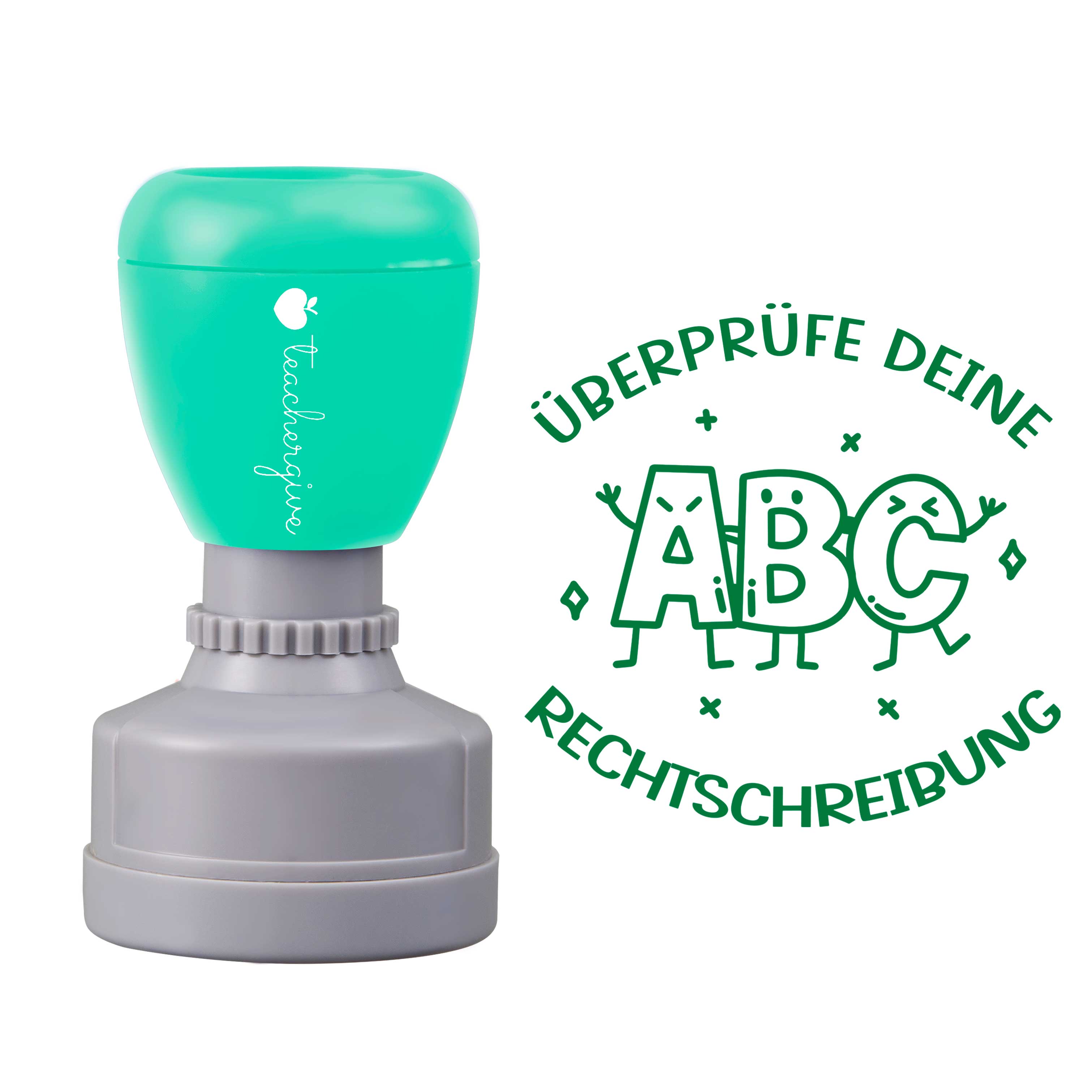 Überprüfe deine Rechtschreibung Lehrer Stempel