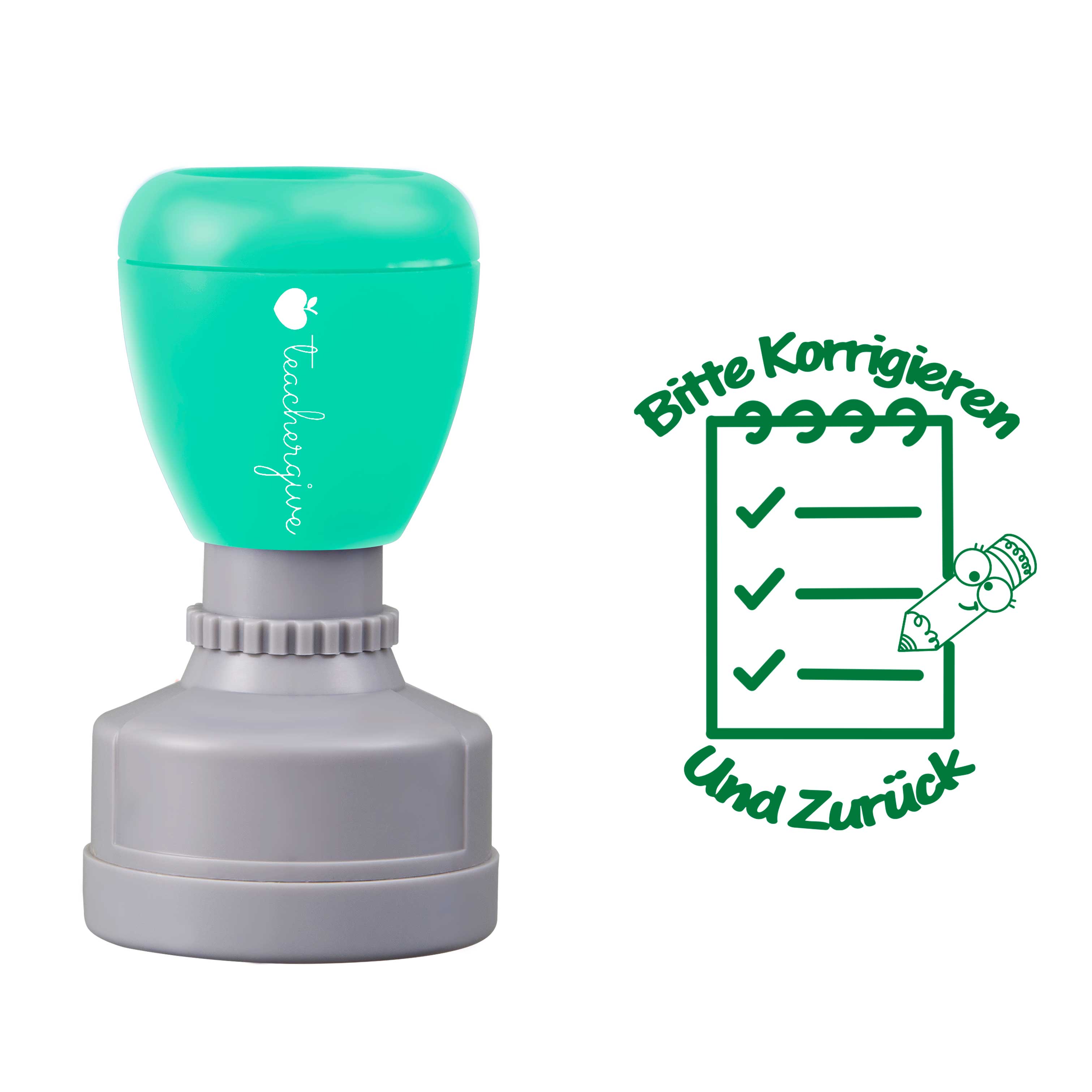 Bitte Korrigieren Und Zurück Lehrer Stempel