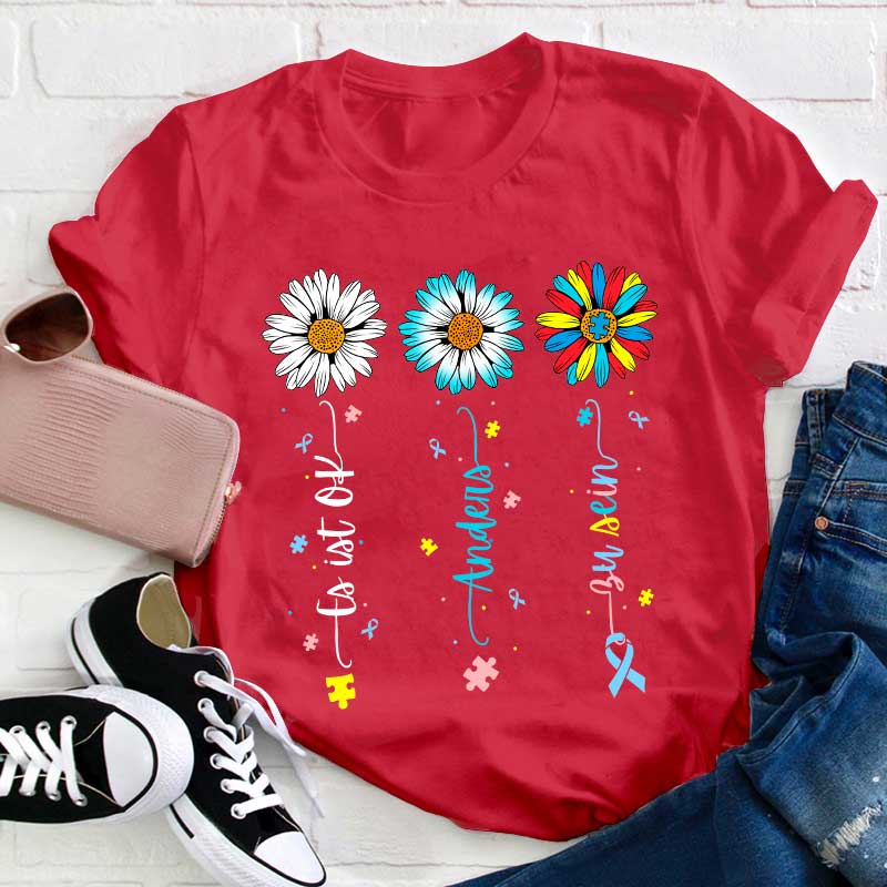 Es ist in Ordnung anders zu sein Lehrer T-Shirt