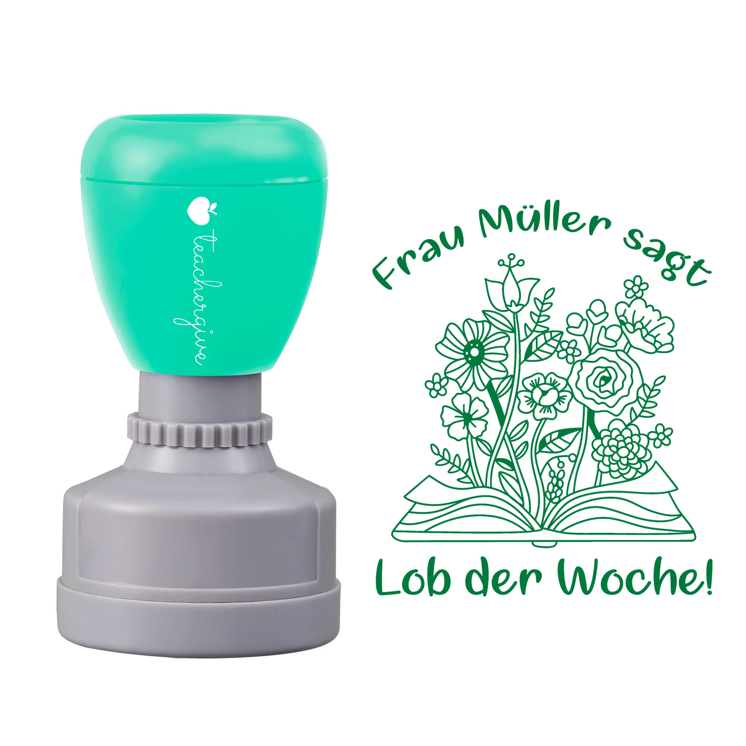 Personalisiert Name sagt Lob der Woche Lehrer Stempel