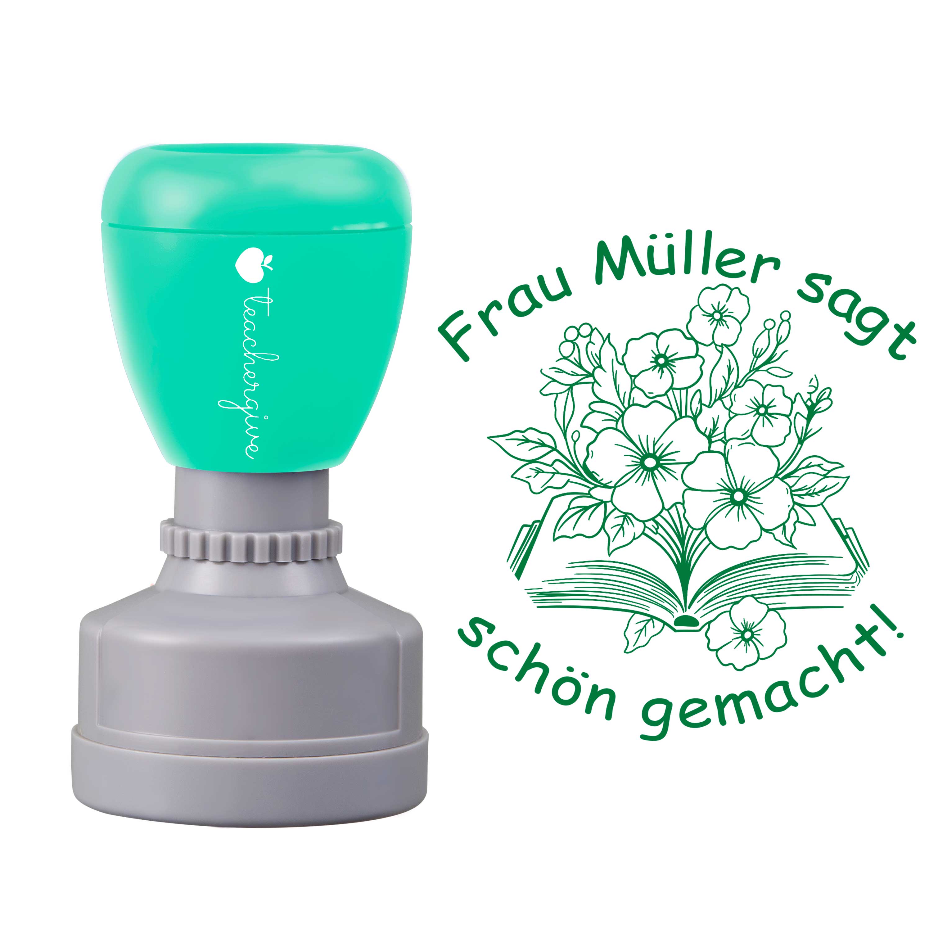 Personalisiert Name sagt schön gemacht Lehrer Stempel