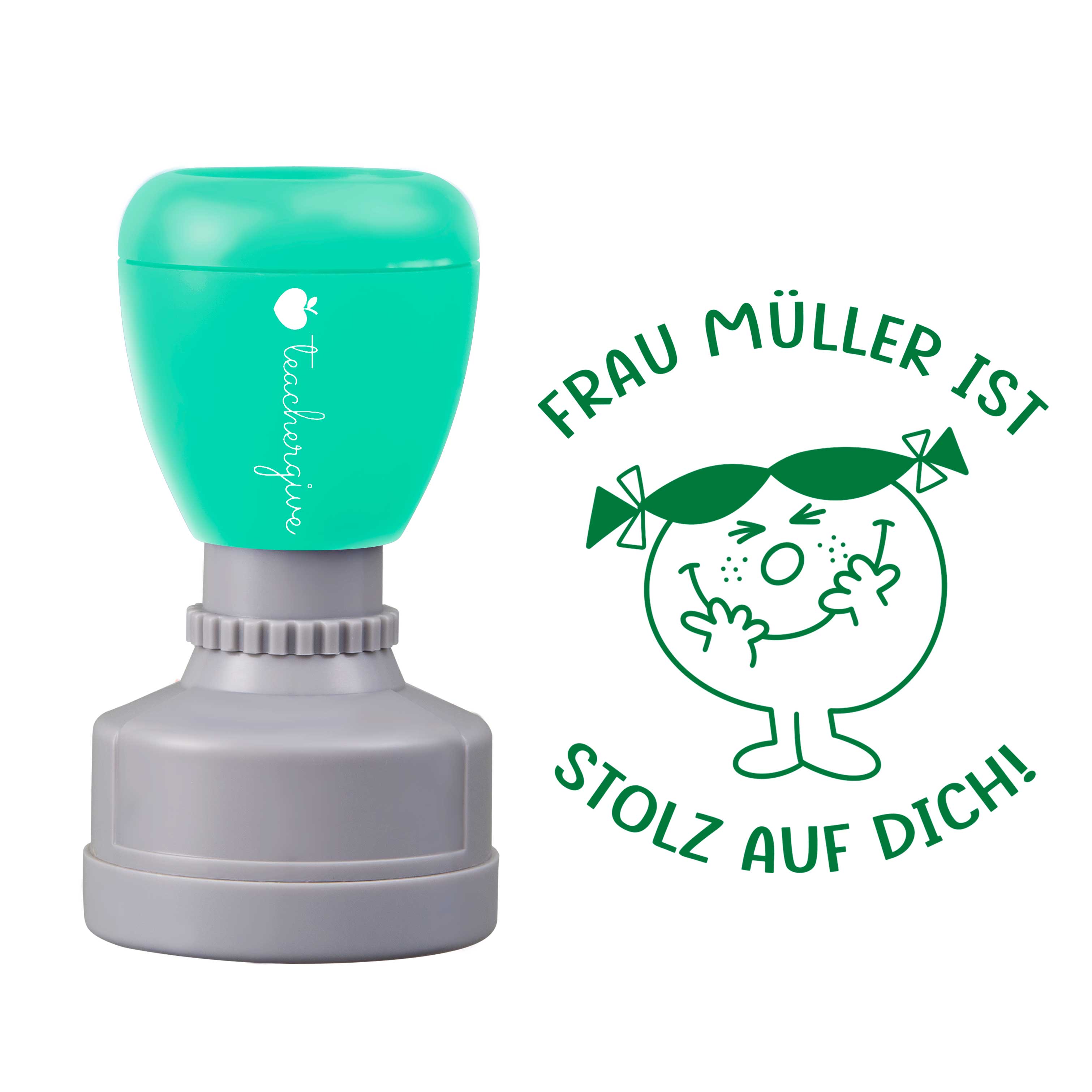 Personalisiert Name ist stolz auf dich Lehrer Stempel