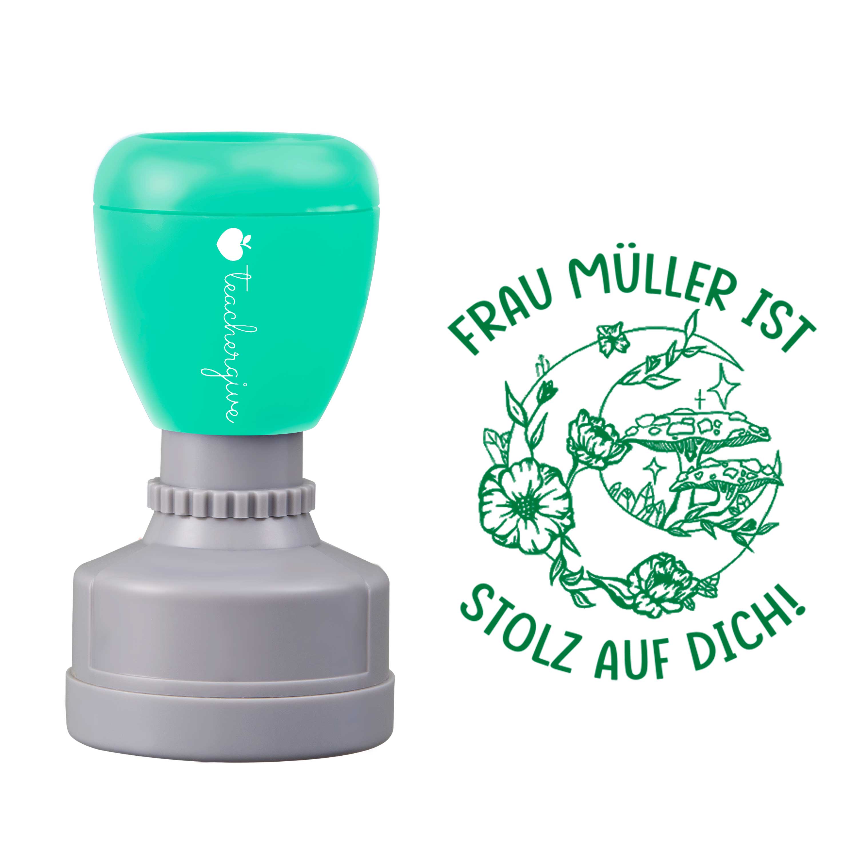 Personalisiert Name ist stolz auf dich Lehrer Stempel