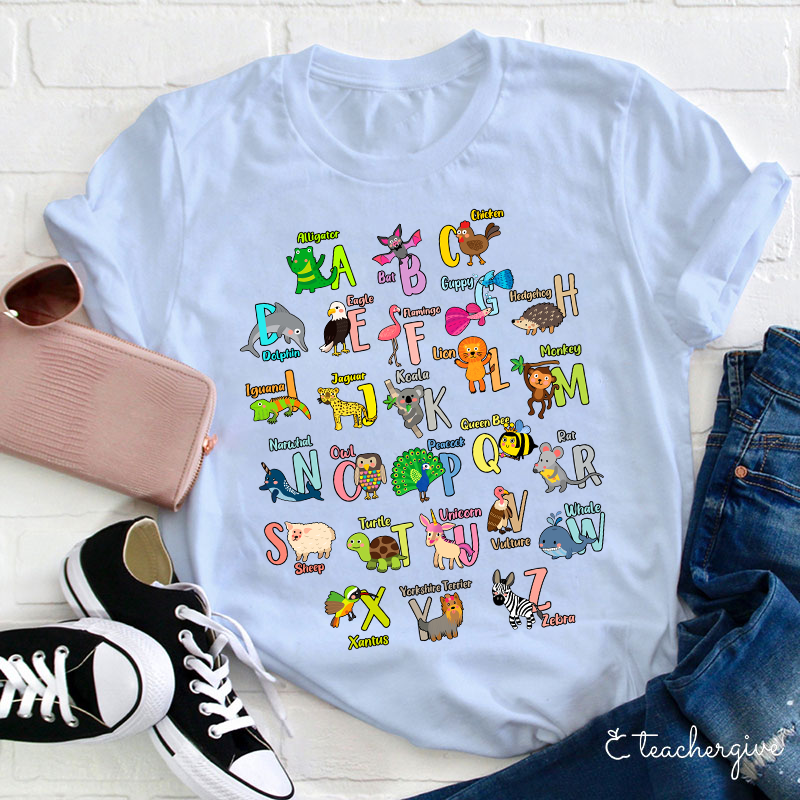 Animal Alphabet Teacher T-Shirt