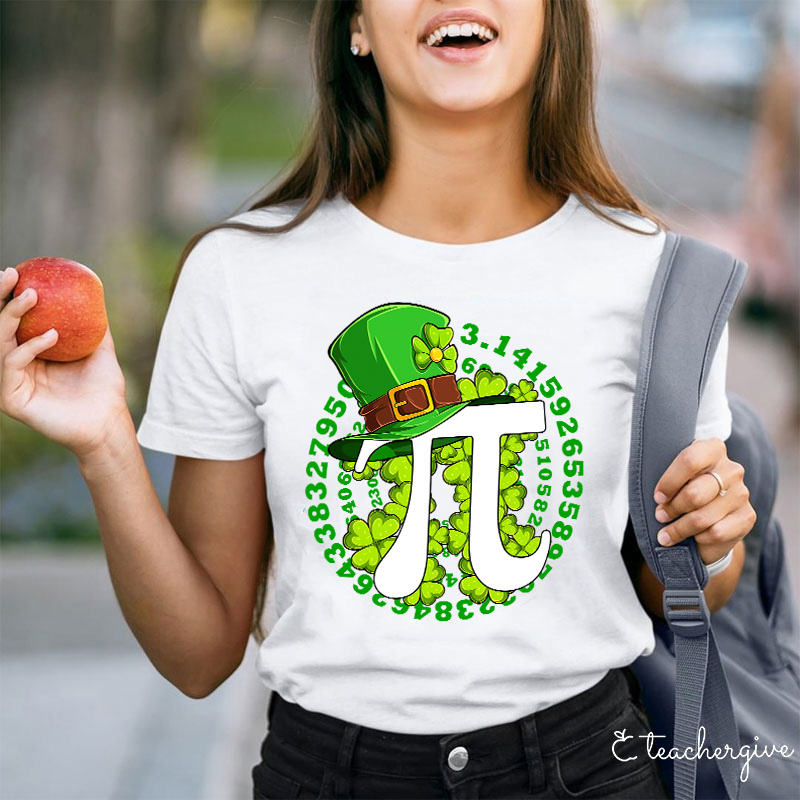 Irish Number Pi Leprechuaun Hat Teacher T-Shirt