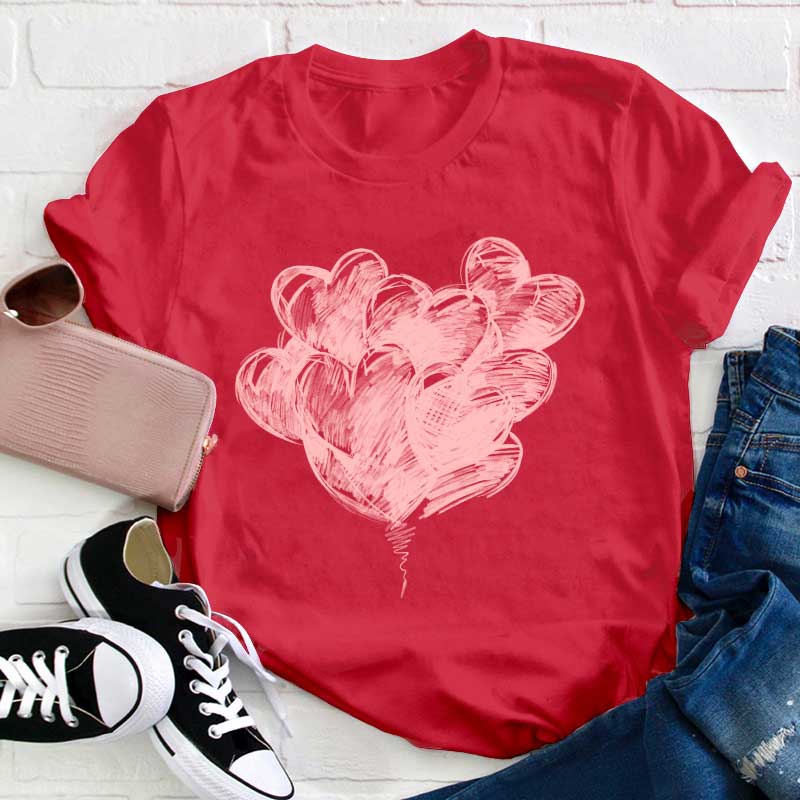 Sehr Viele Liebe Herzen Lehrer T-Shirt