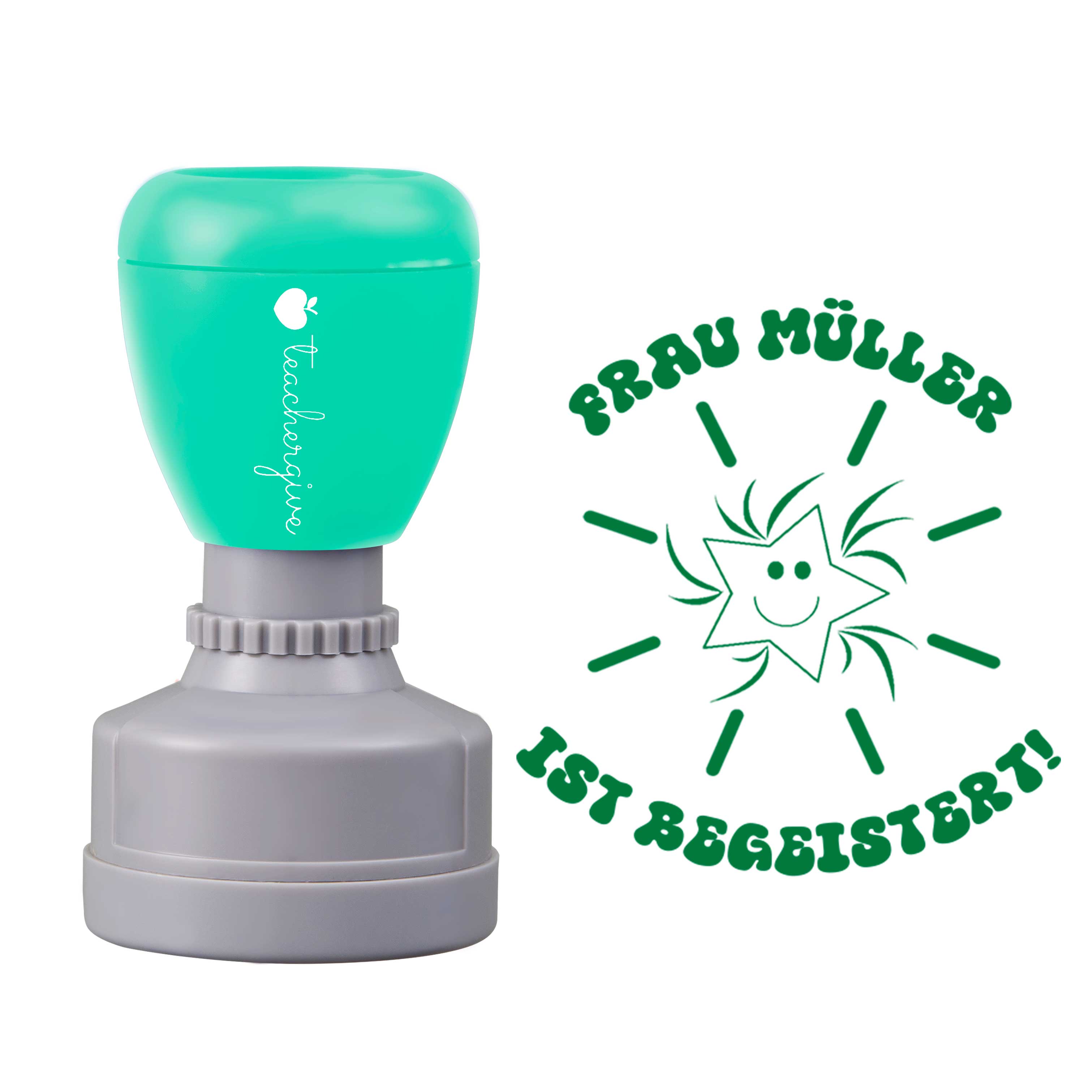 Personalisiert ist begeistert Lehrer Stempel