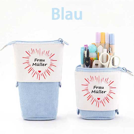 Personalisiert Name Rotes Herz Federmäppchen Mäppchen