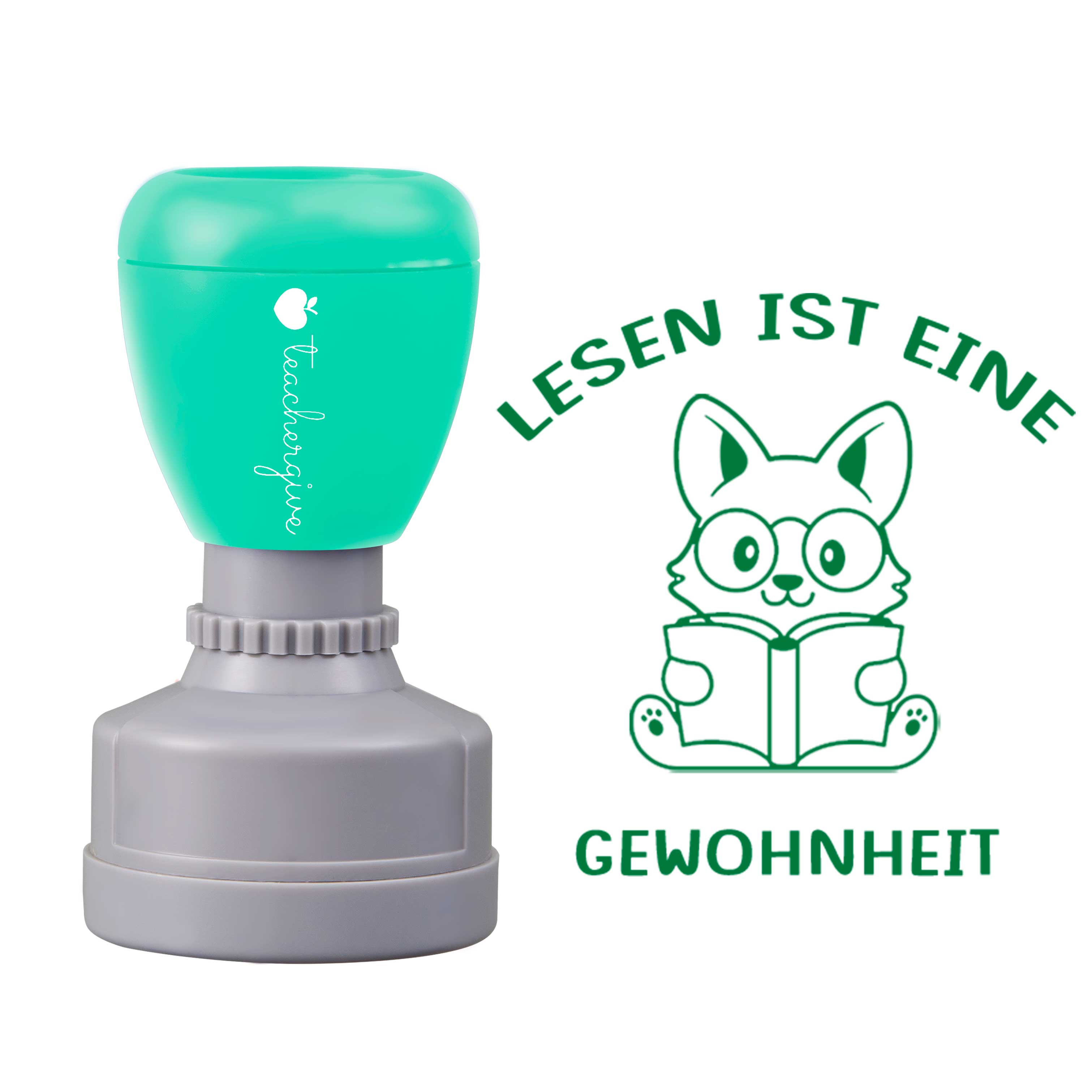Lesen ist eine Gewohnheit Lehrer Stempel