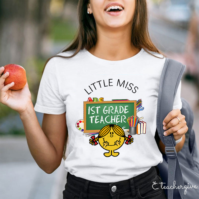 Personalized Little Miss 1st Grade Teacher T-Shirt