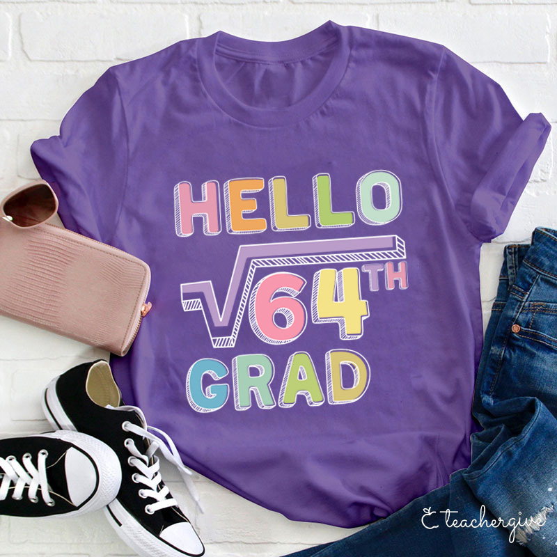 Personalized Grade Say Hello Math Teacher T-Shirt