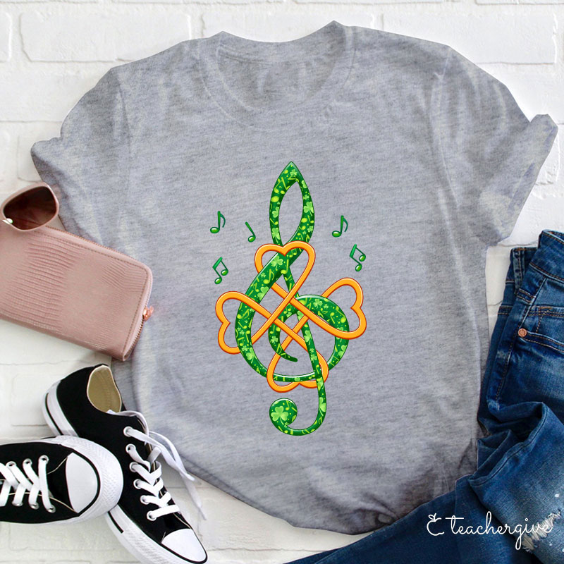 Lucky Musician Note Teacher T-Shirt