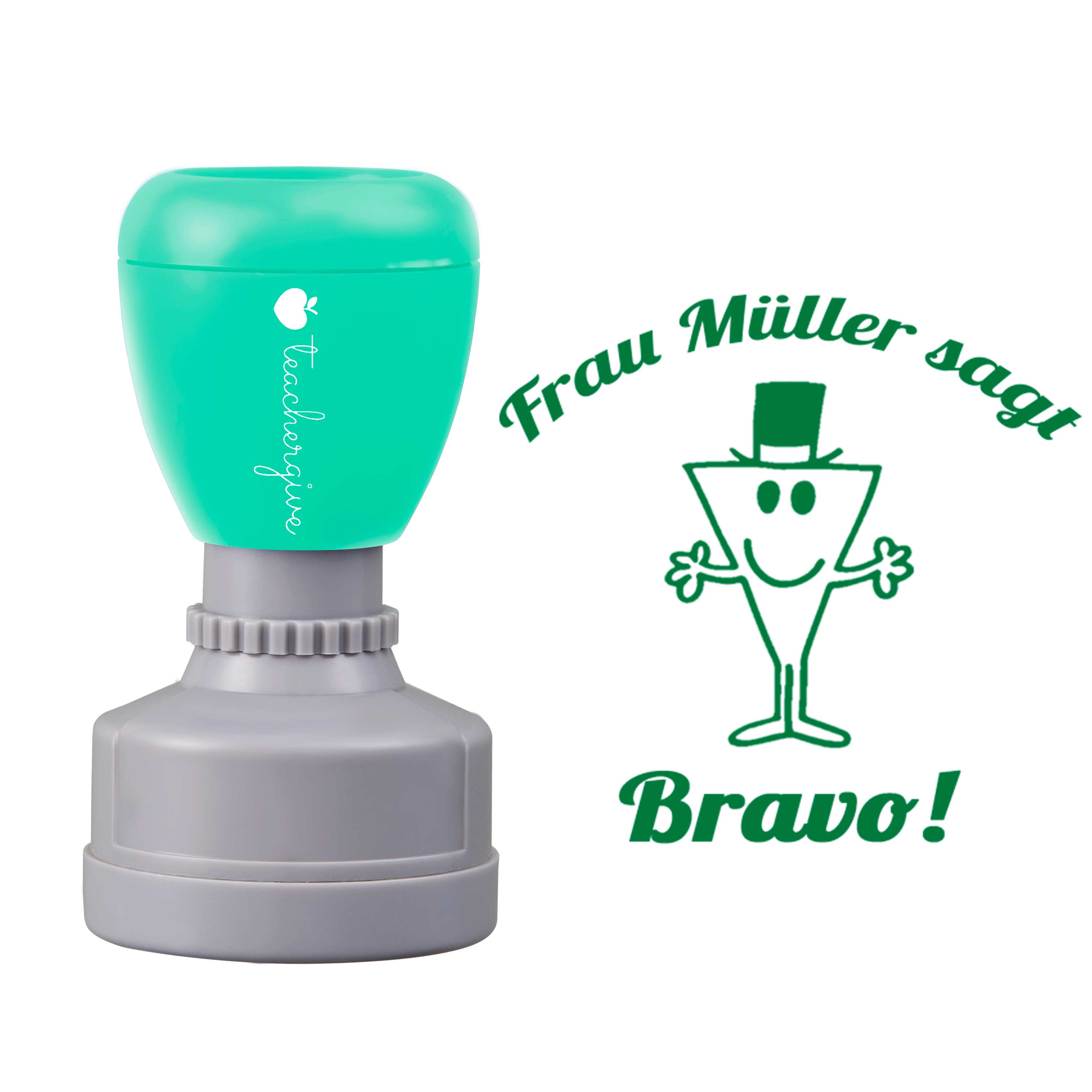 Personalisiert Name Sagt Bravo Lehrer Stempel