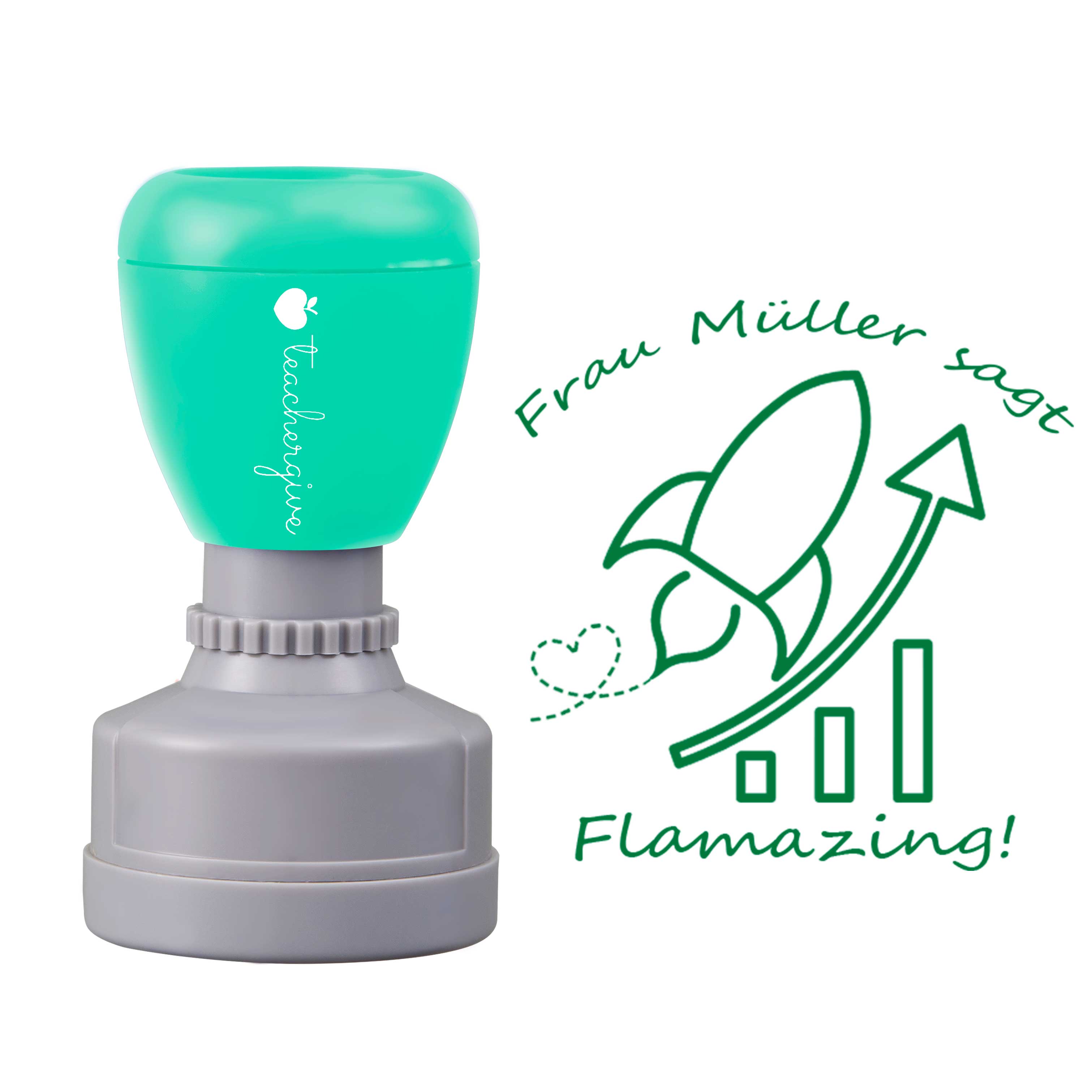 Personalisiert Name Sagt Flamazing Lehrer Stempel