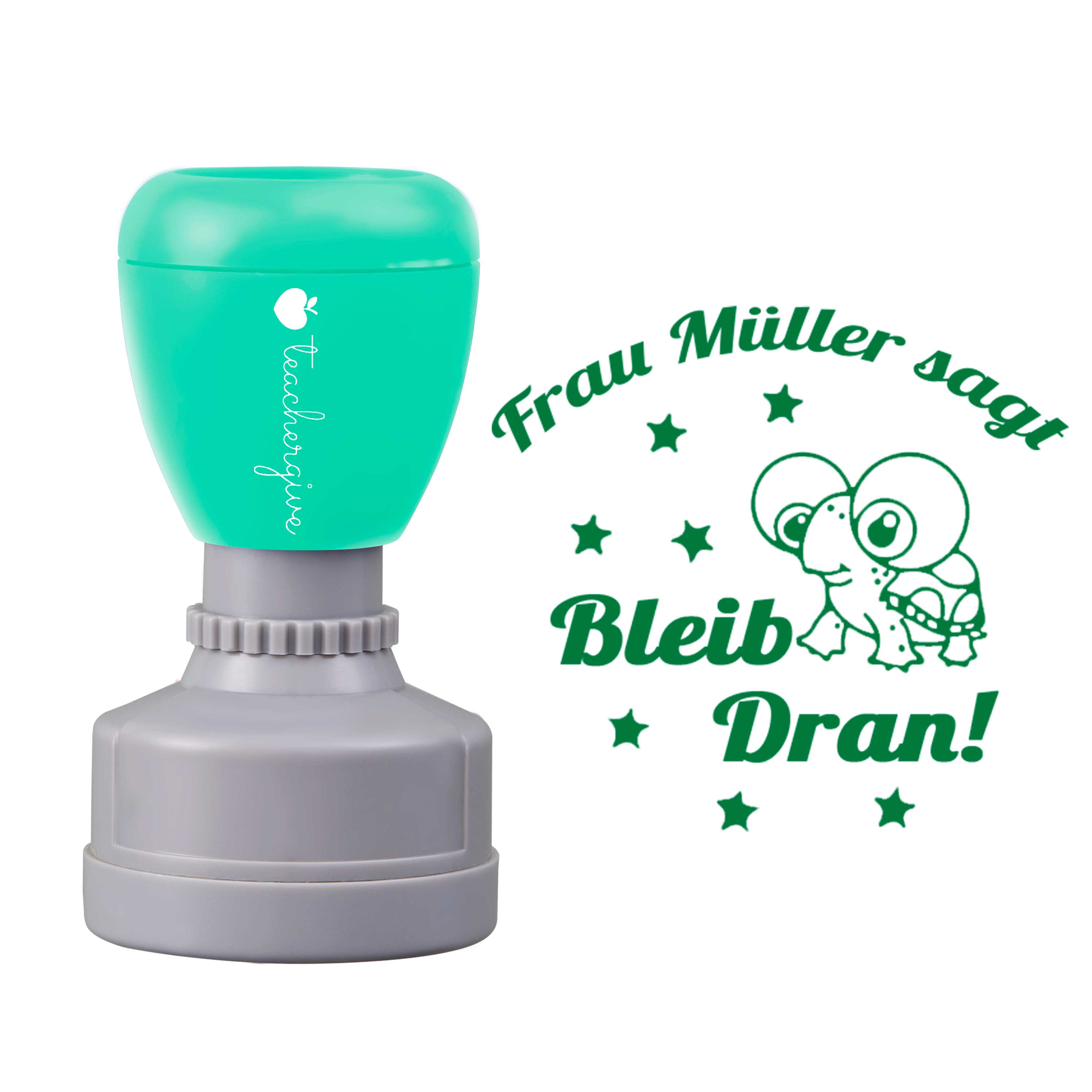 Personalisiert Name Sagt Bleib Dran Lehrer Stempel