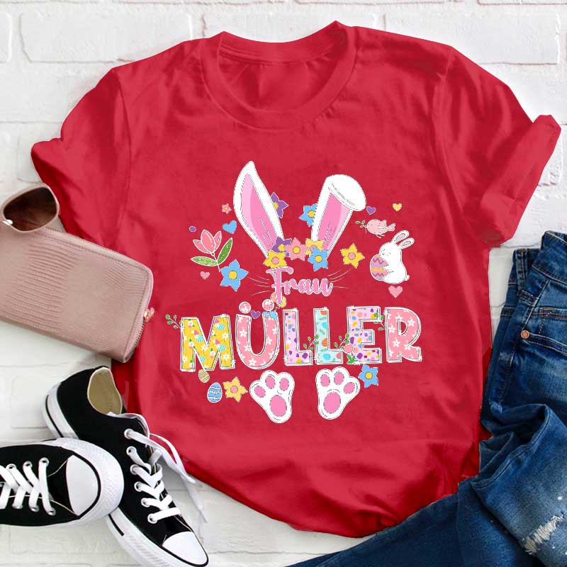Personalisiert Ostern Name Lehrer T-Shirt