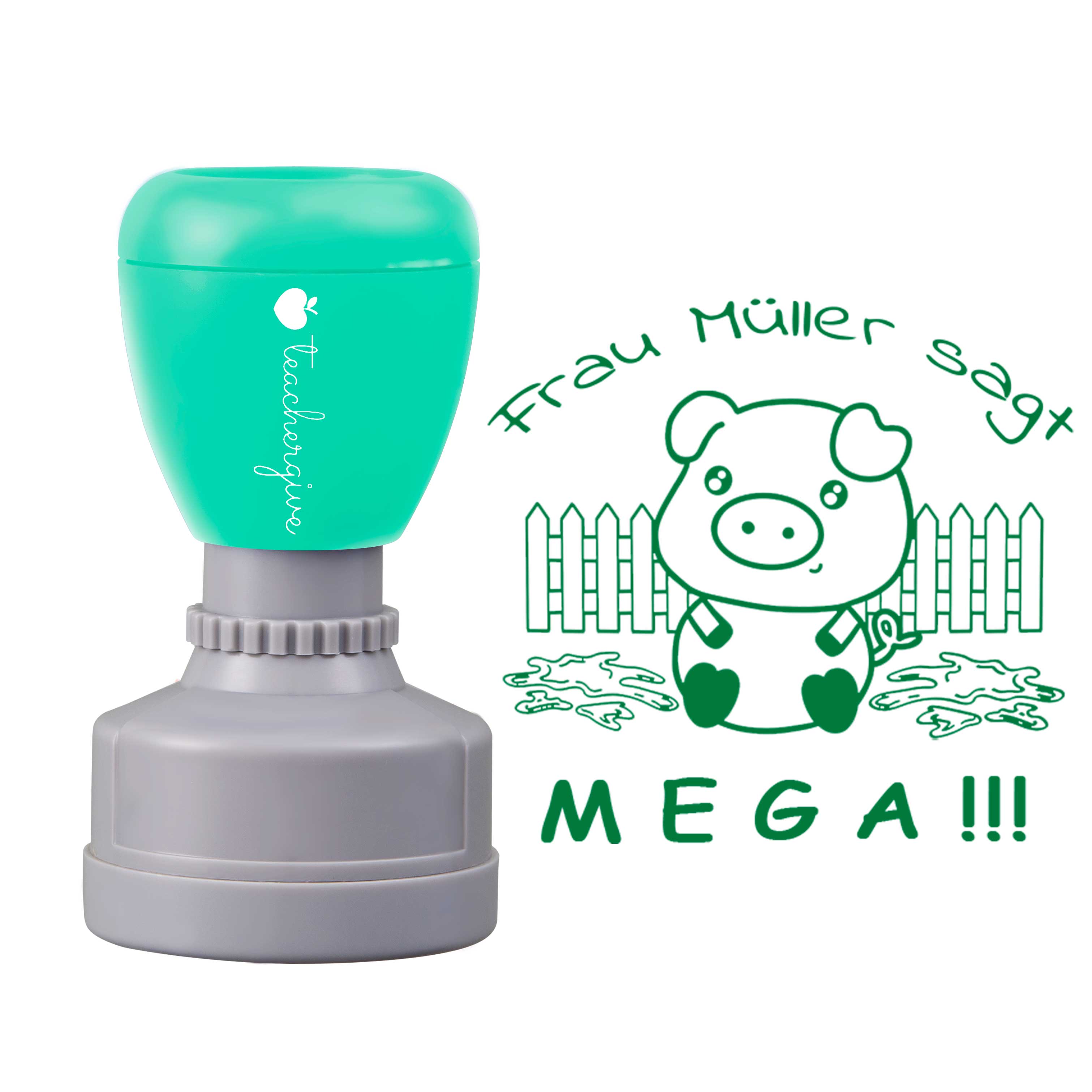 Personalisiert Name Sagt Mega Lehrer Stempel