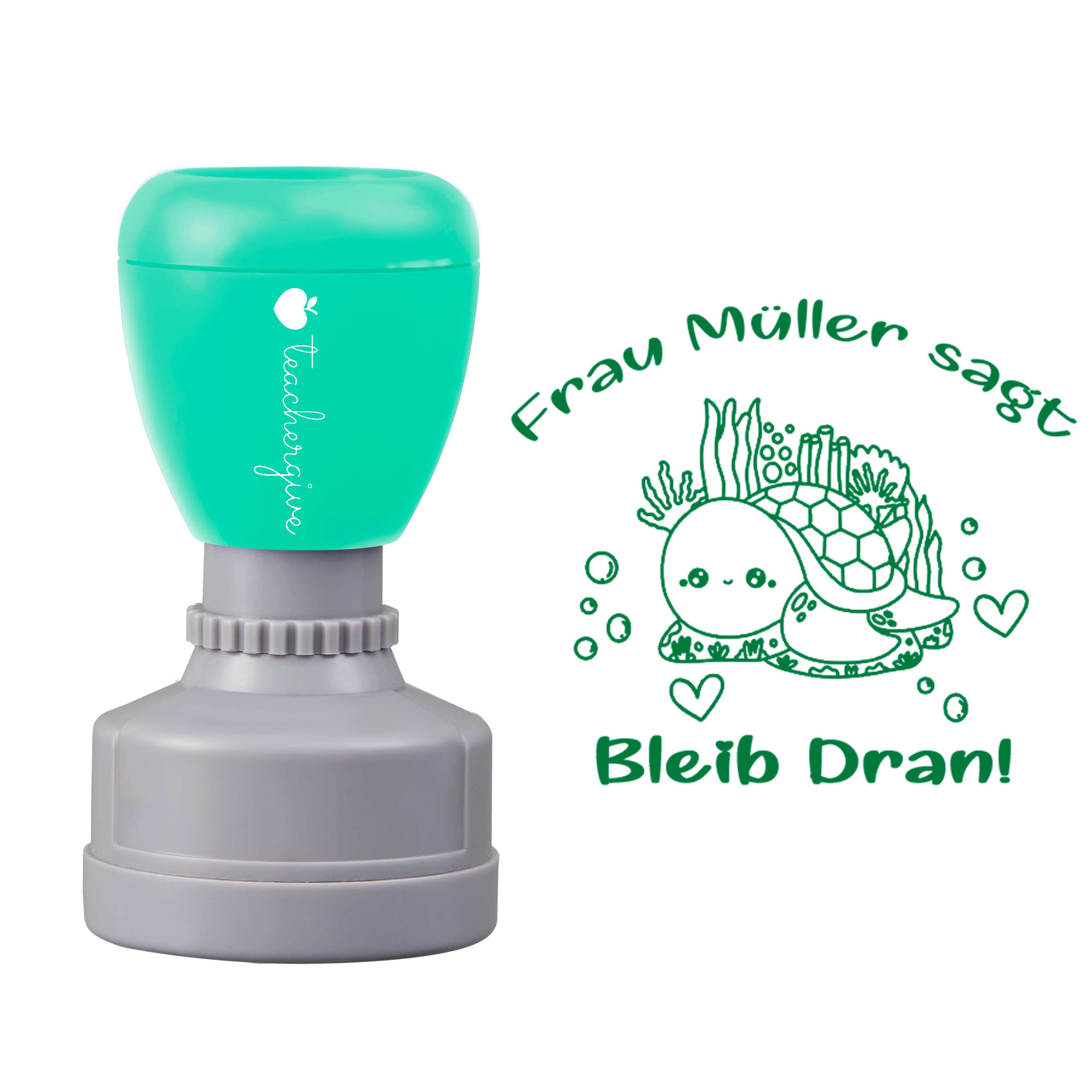 Personalisiert Name sagt bleib dran Lehrer Stempel