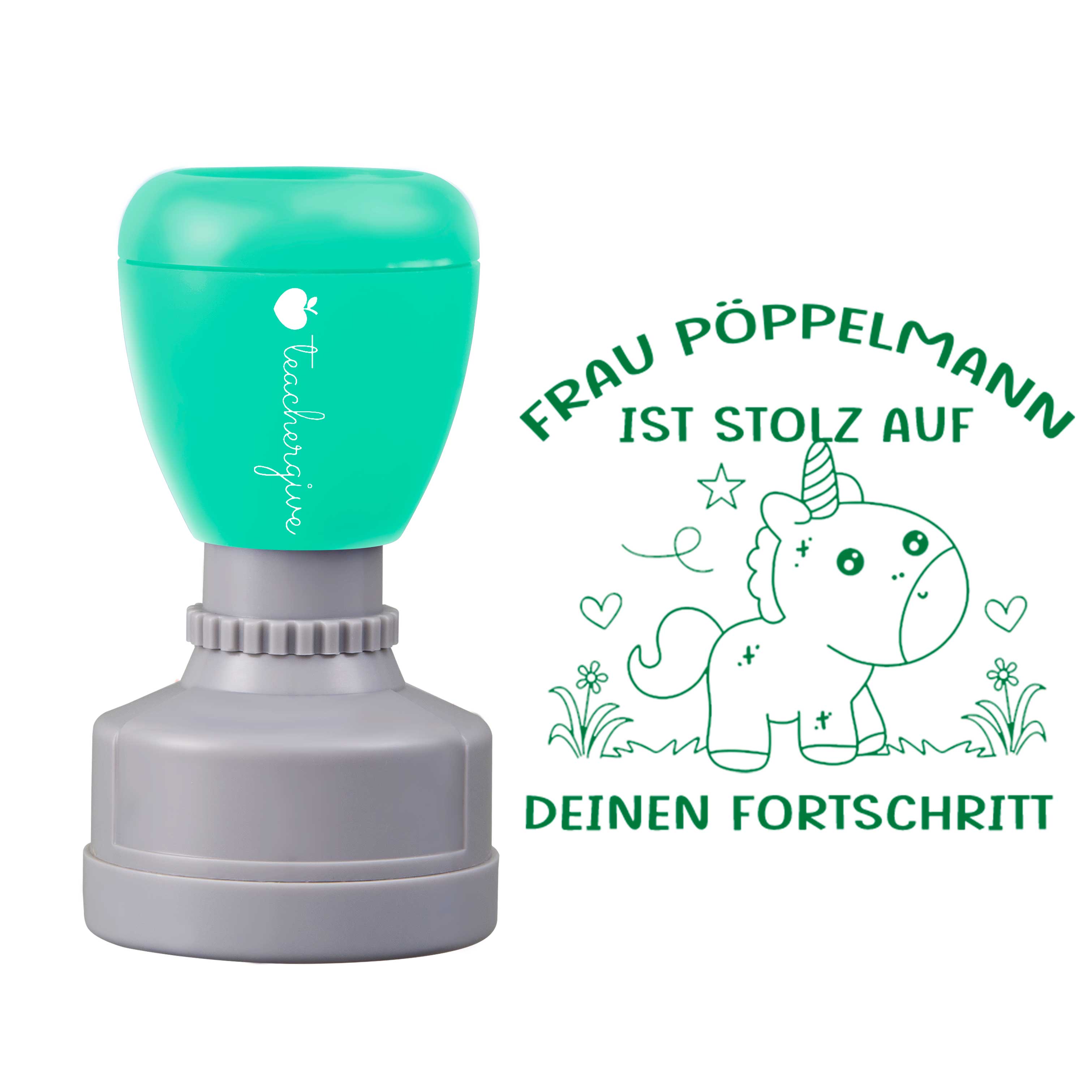 Personalisiert Name ist stolz auf deinen Fortschritt Lehrer Stempel