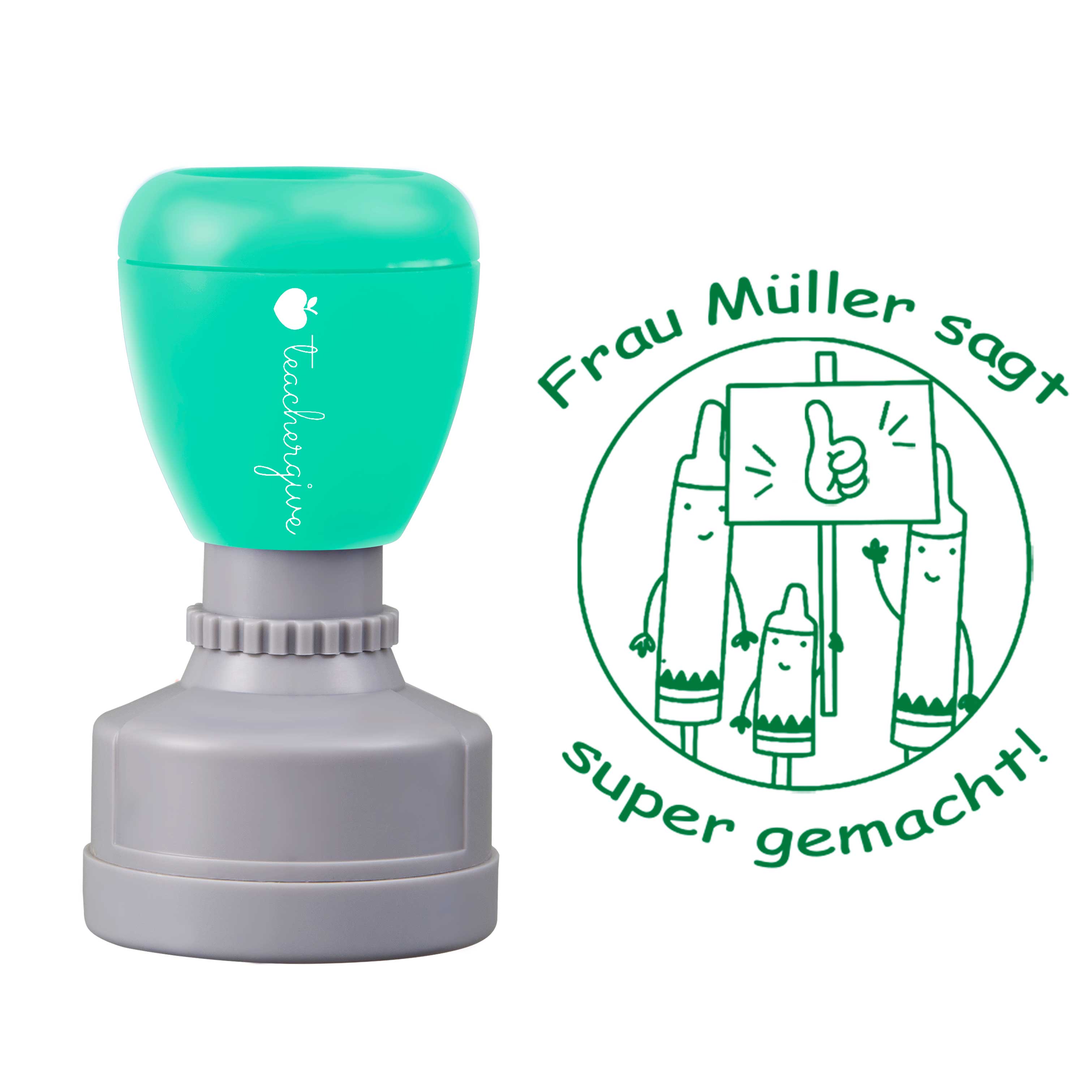 Personalisiert sagt super gemacht Lehrer Stempel