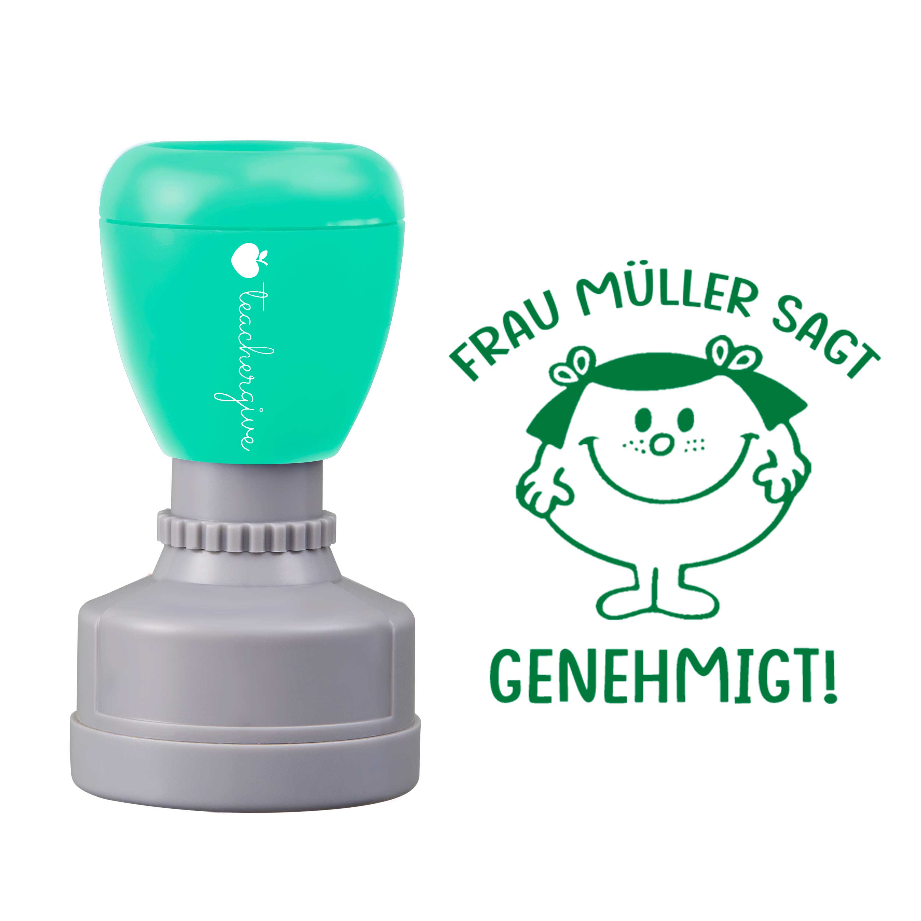Personalisiert Name sagt genehmigt Lehrer Stempel