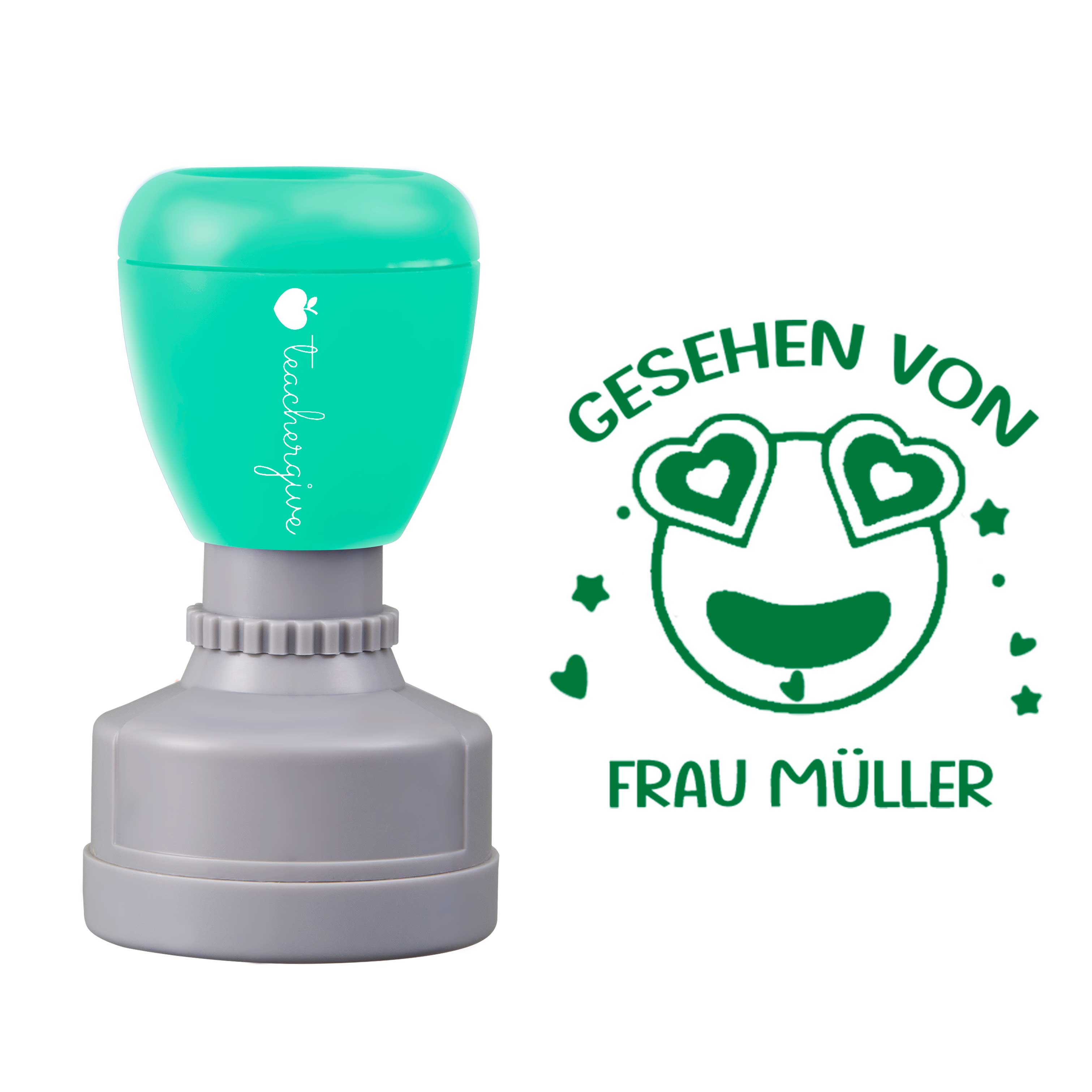 Personalisiert gesehen von Lehrer Stempel