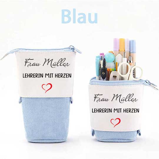 Personalisiert Name Lehrerin mit Herzen Federmäppchen Mäppchen