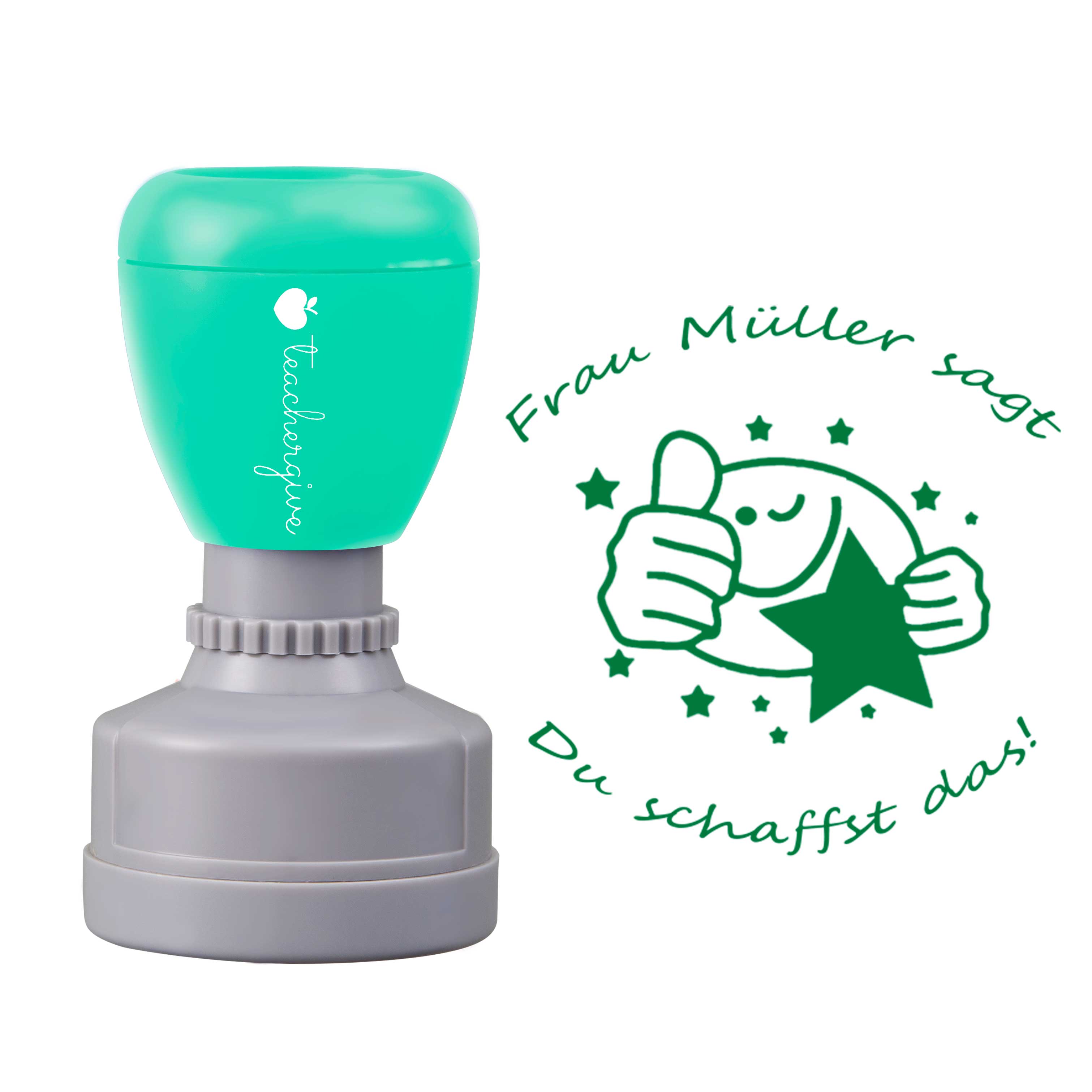 Personalisiert Name Sagt Du Schaffst Das Lehrer Stempel