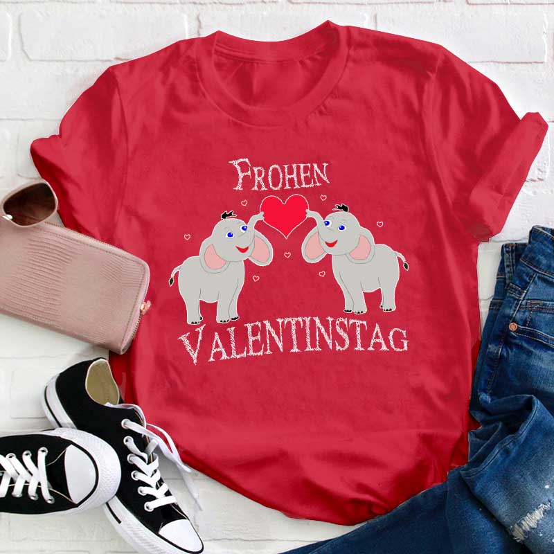 Elefanten Frohen Valentinstag Lehrer T-Shirt