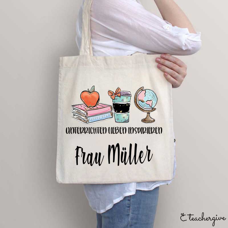 Personalisiert Name Liebe Inspirieren Lehrer Tragetasche