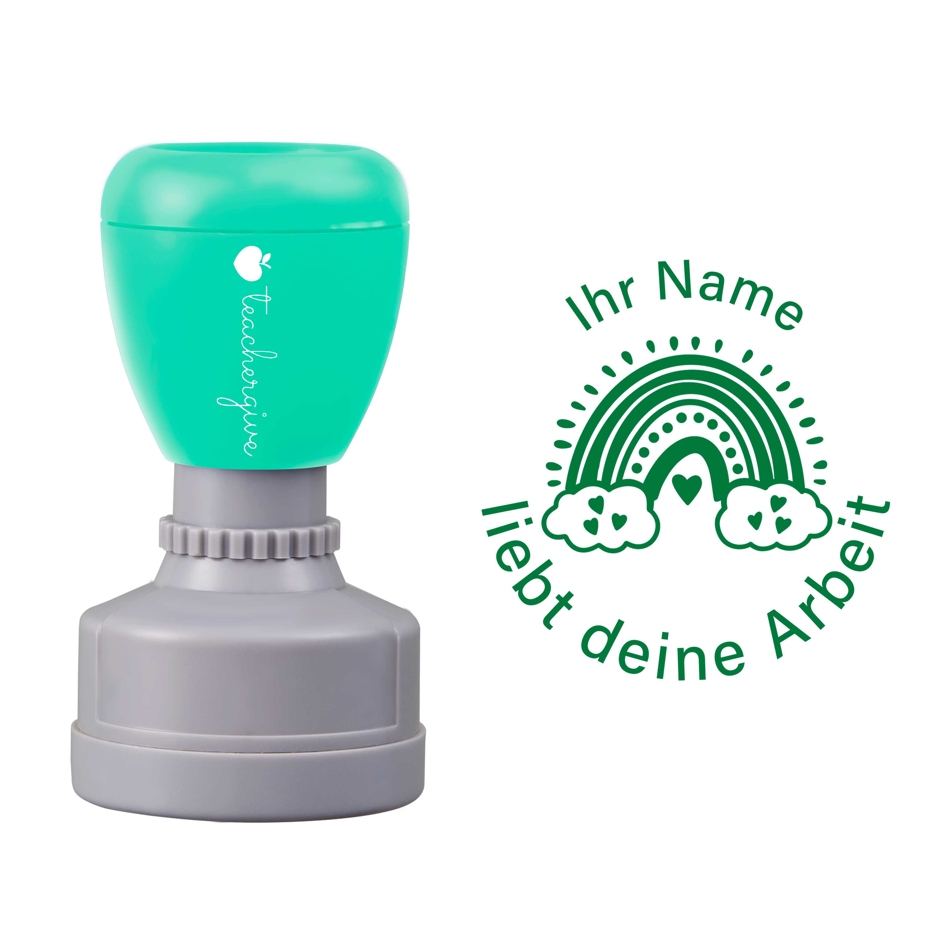 Personalisiert Name Liebt Deine Arbeit Lehrer Stempel