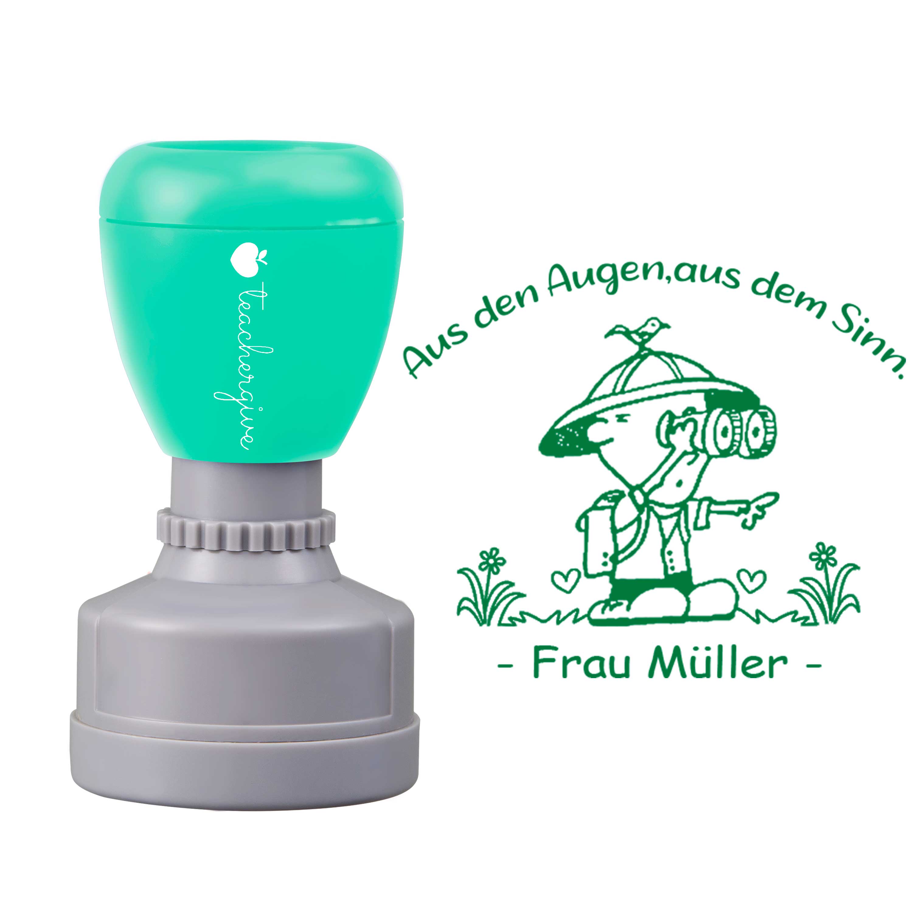 Personalisiert Aus den Augen aus dem Sinn Lehrer Stempel