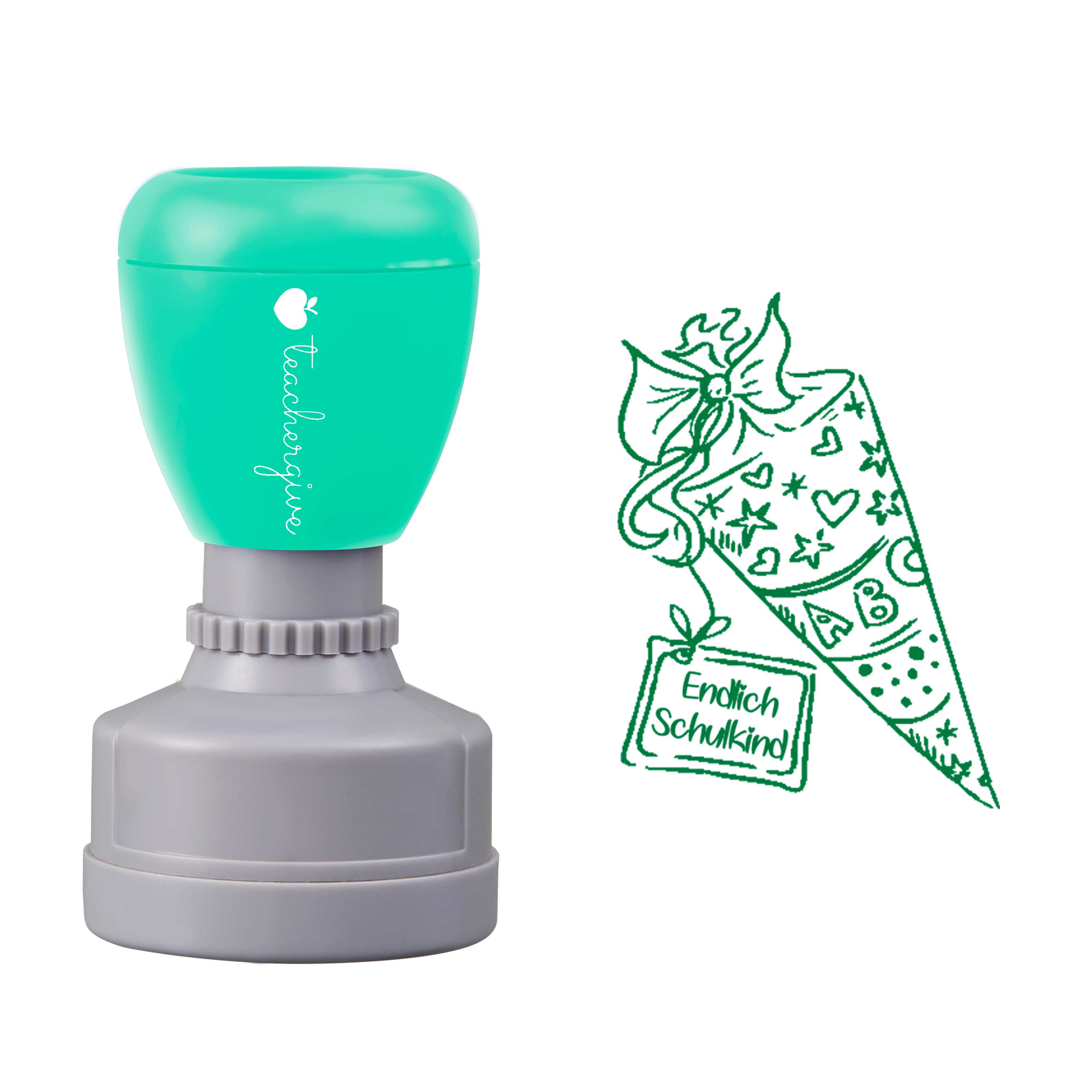 Endlich Schulkind Lehrer Stempel