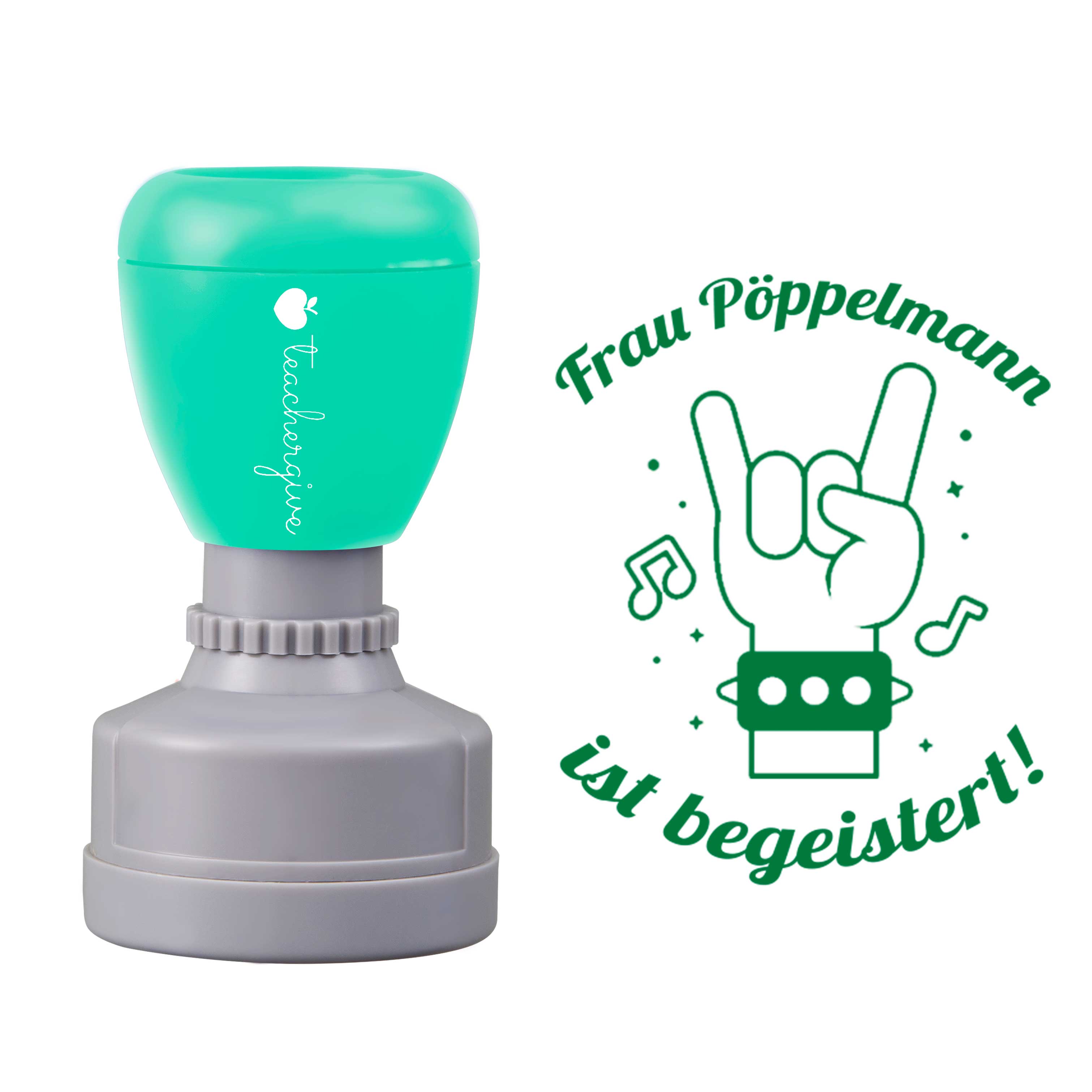 Personalisiert Name ist begeistert Lehrer Stempel