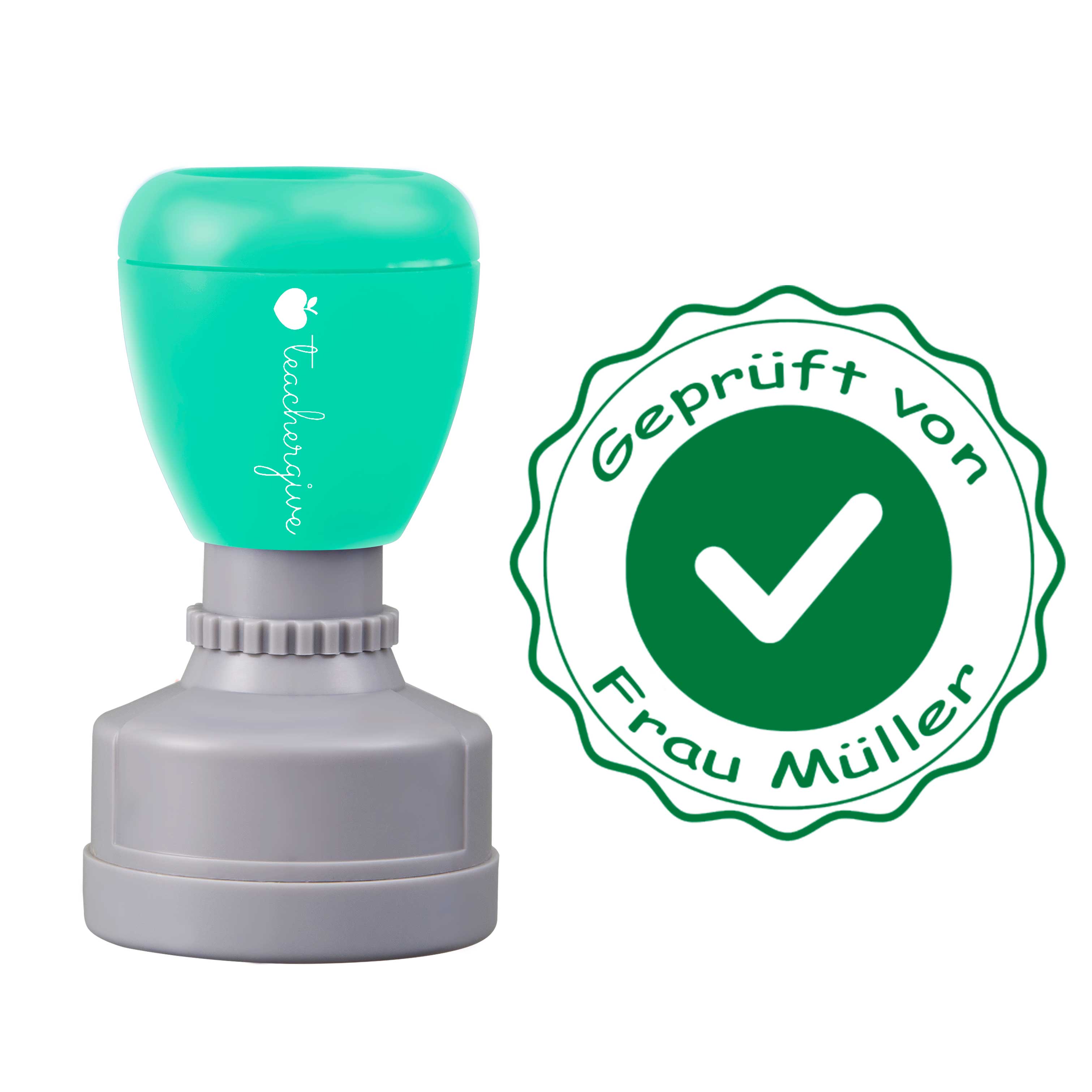 Personalisiert Geprüft von Lehrer Stempel