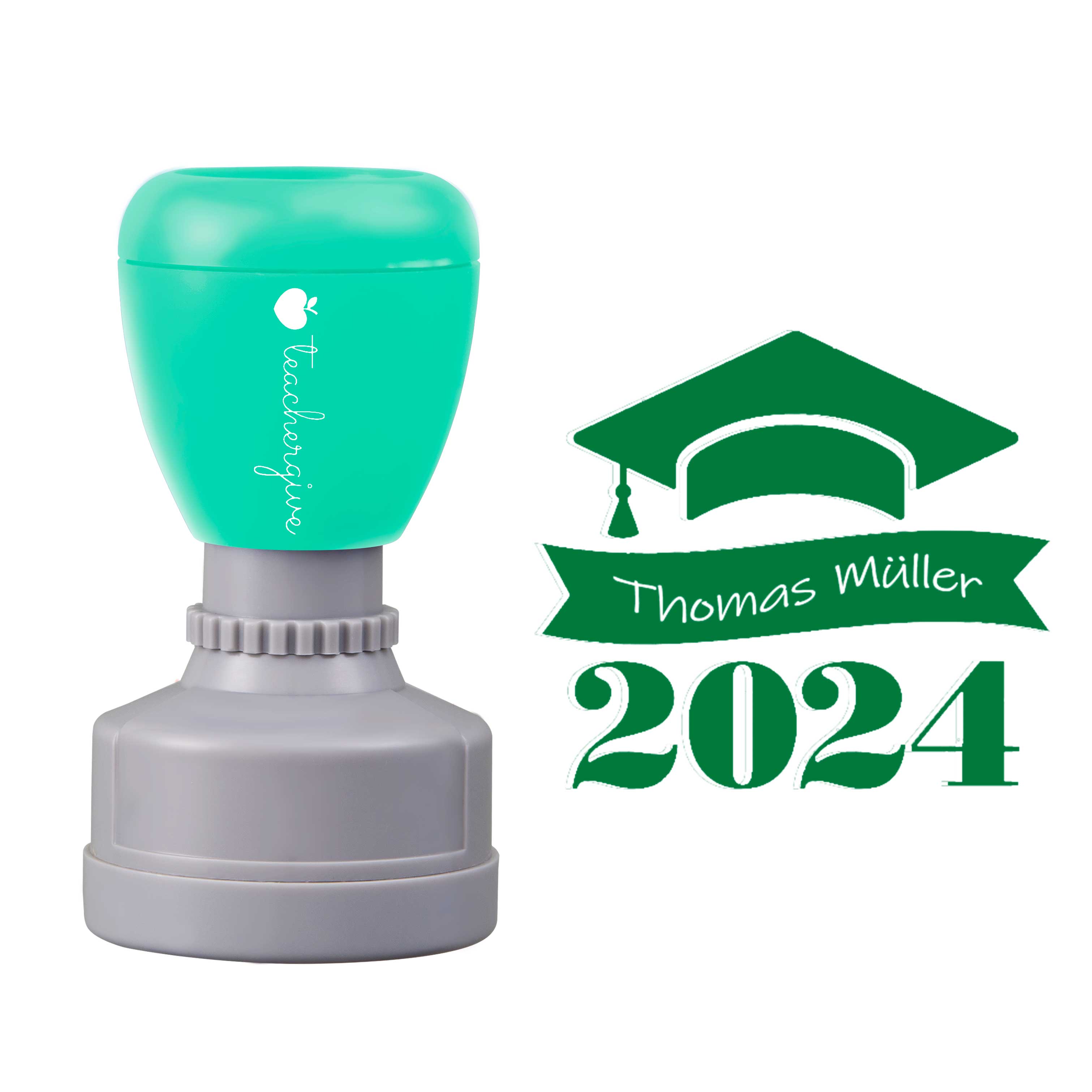 Personalisiert Name 2024 Abschluss Lehrer Stempel