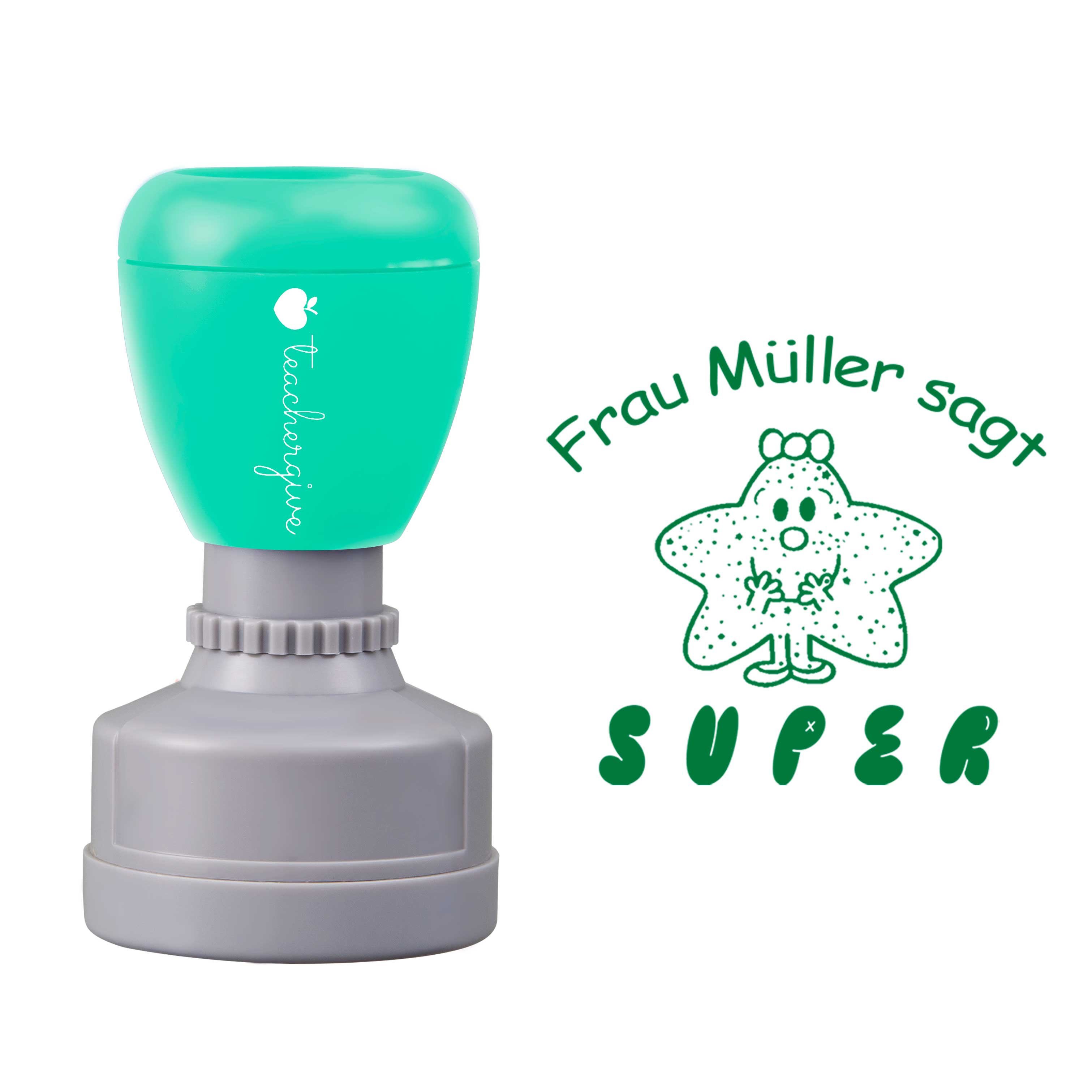 Personalisiert sagt super Lehrer Stempel