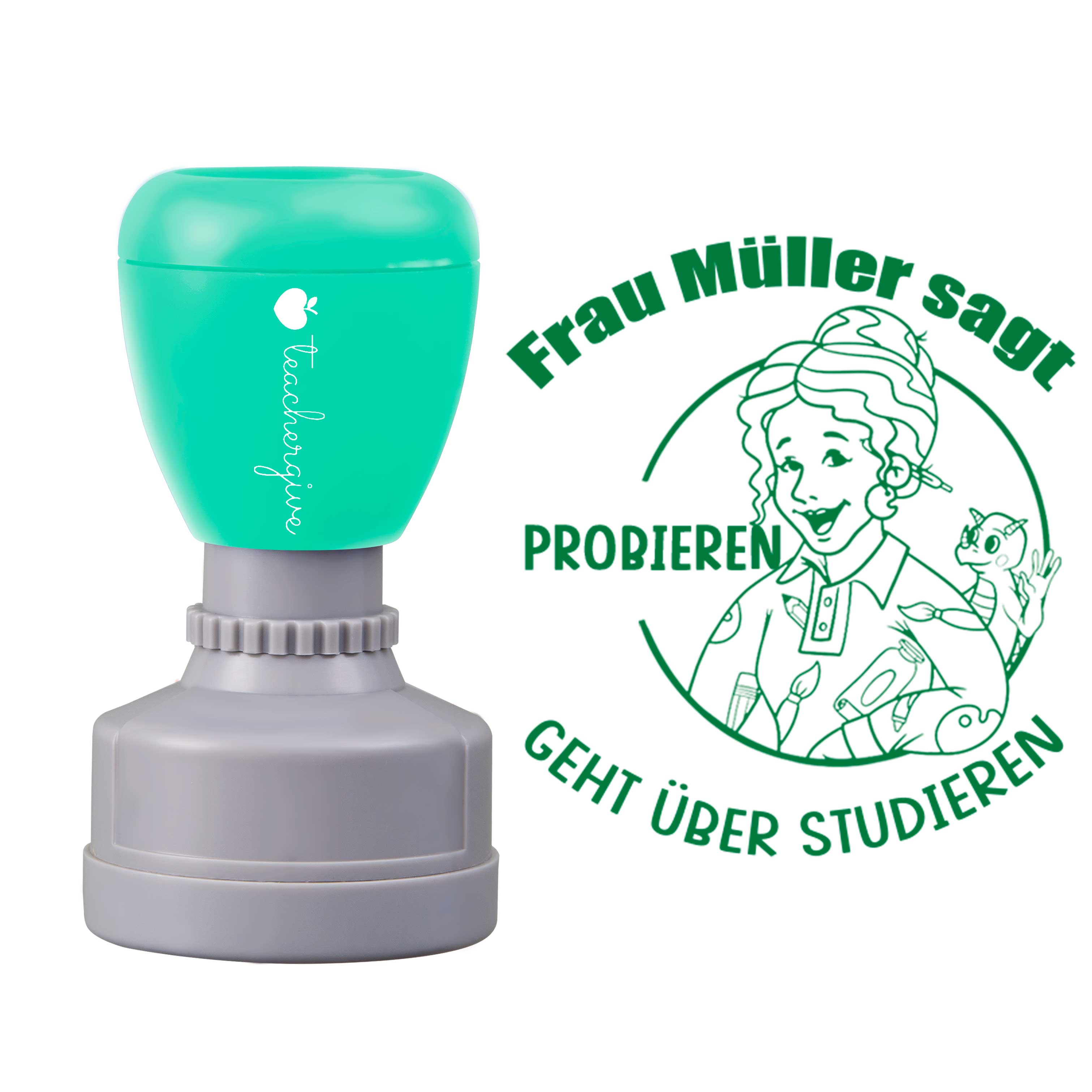 Personalisiert Name Sagt Probieren geht über Studieren Lehrer Stempel