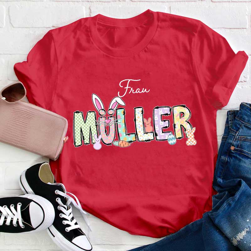 Personalisiert Ostern Name Lehrer T-Shirt