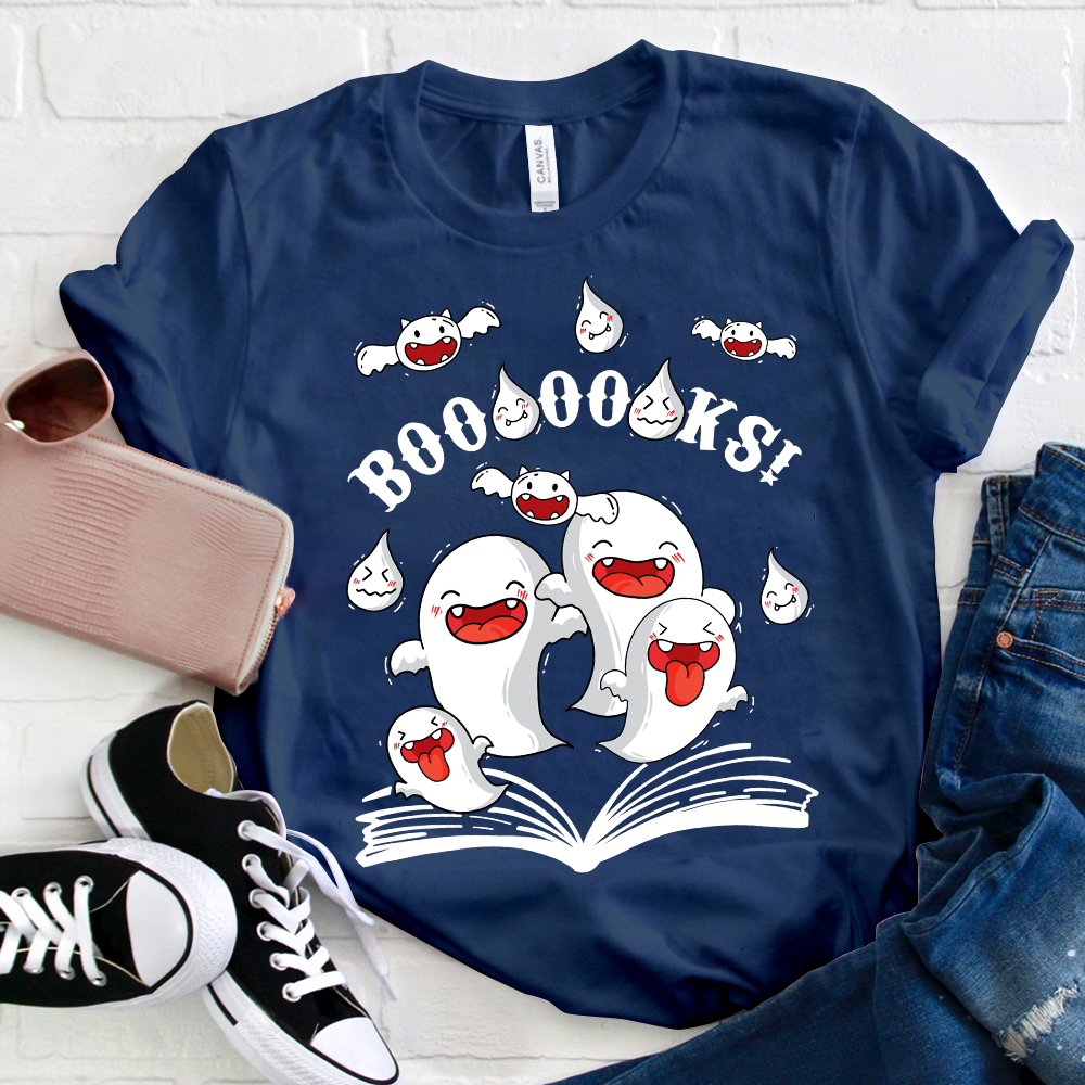 Halloween Booooks Cute Ghosts T-Shirt