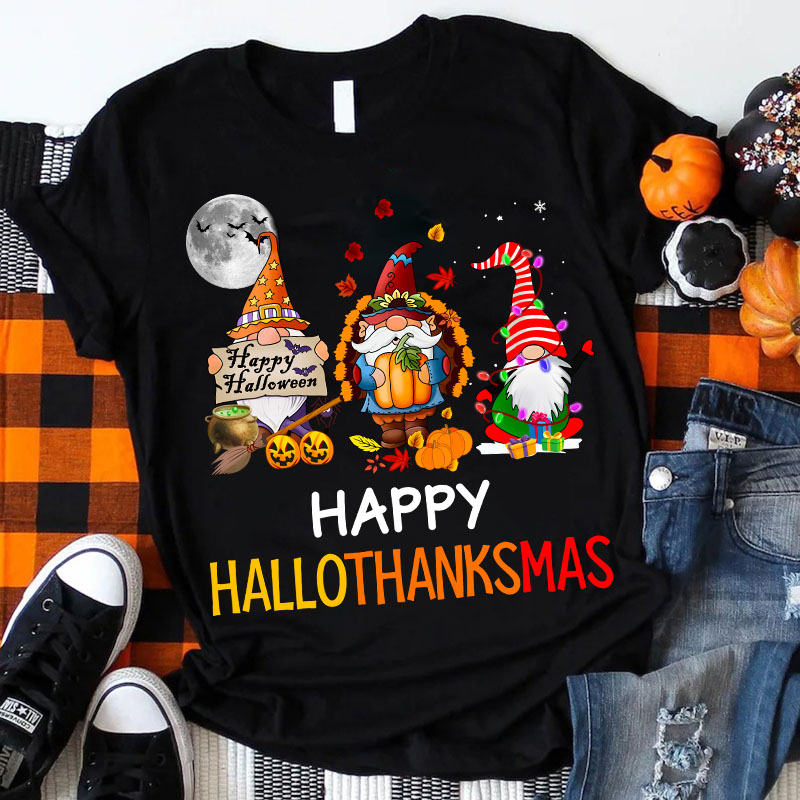 Happy Hallothanksmas Teacher T-Shirt