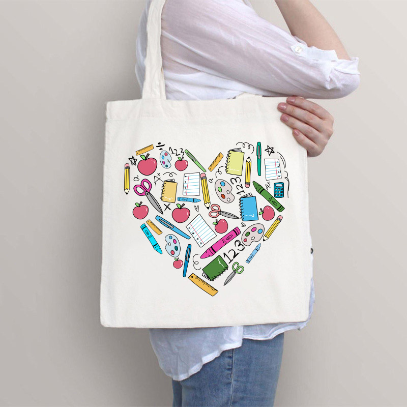 Teacher Heart Tote Bag