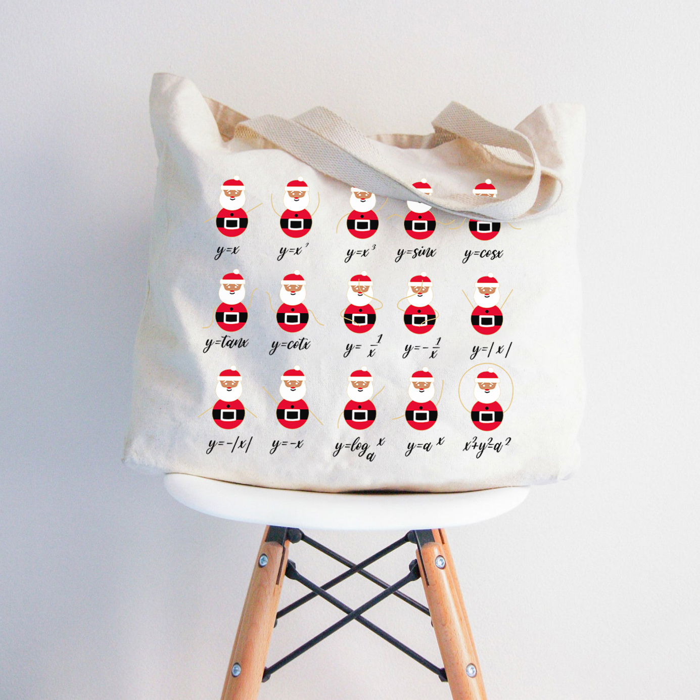 Weihnachten Mathematik Lehrer Tragetasche mit Reißverschluss