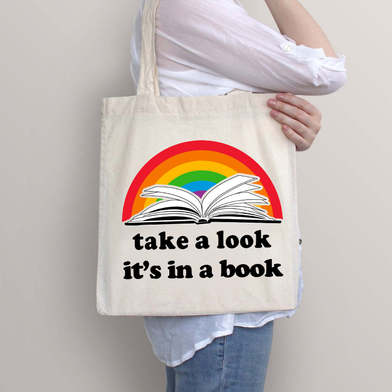 Werfen Sie einen Blick darauf, es steht in einem Buch Lehrer Tragetasche