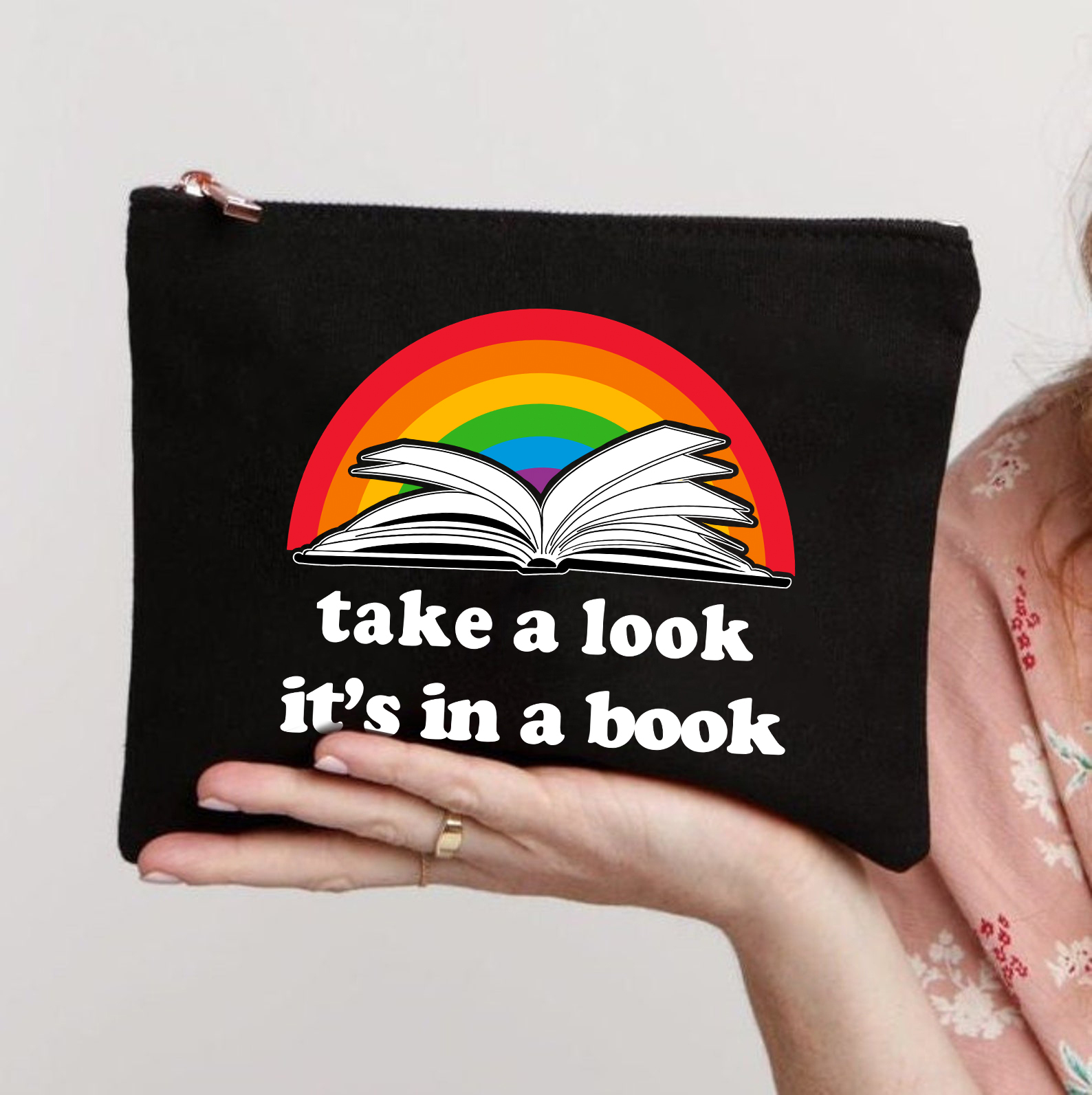 Take A Look It's In A Book Makeup Bag