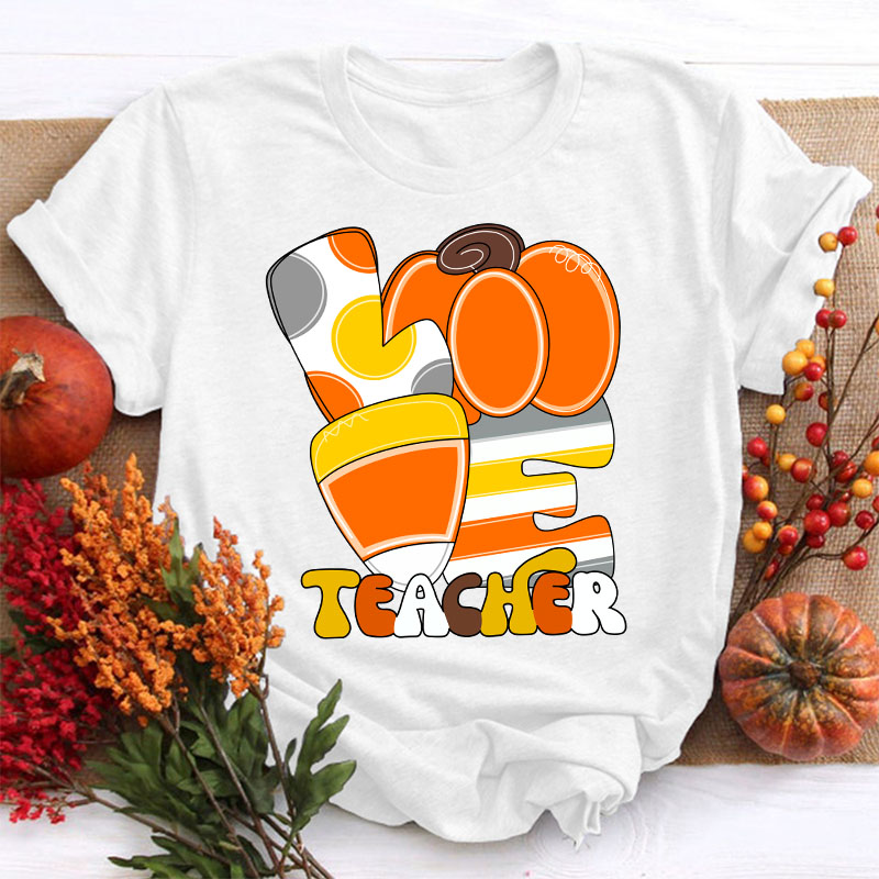 Candy Corn Love Teacher T-Shirt